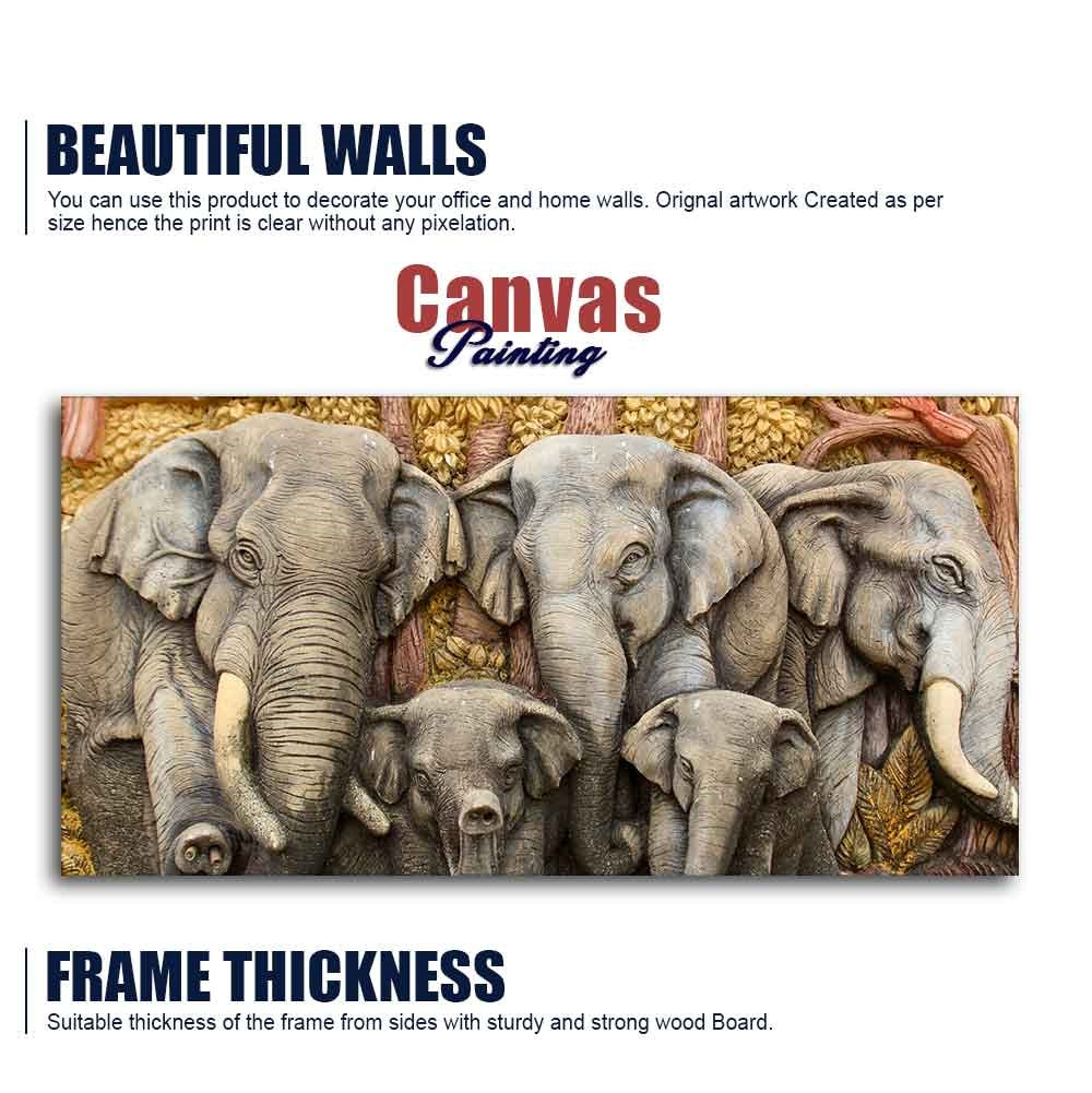 Beautiful Elephant Native Thai style Molding art wall Painting - Image 6