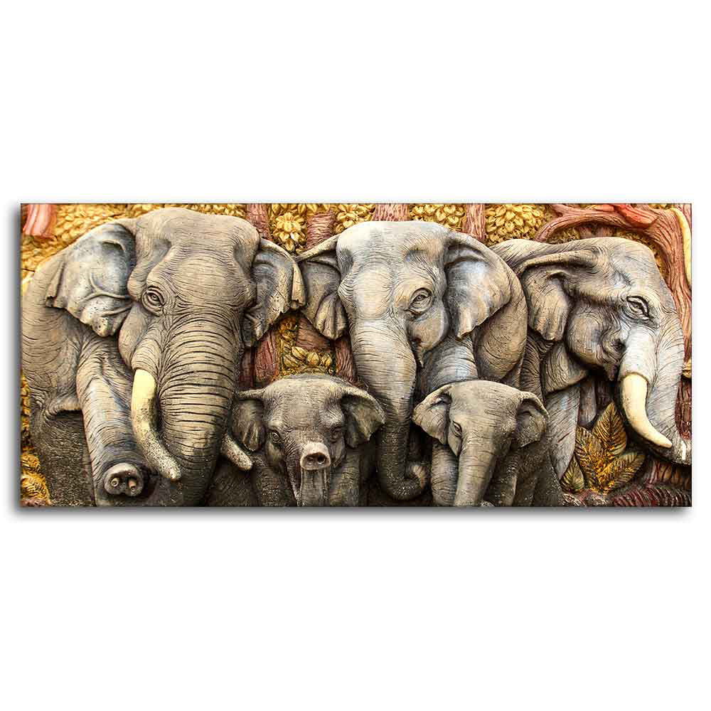 Beautiful Elephants Premium Wall Painting - Image 5