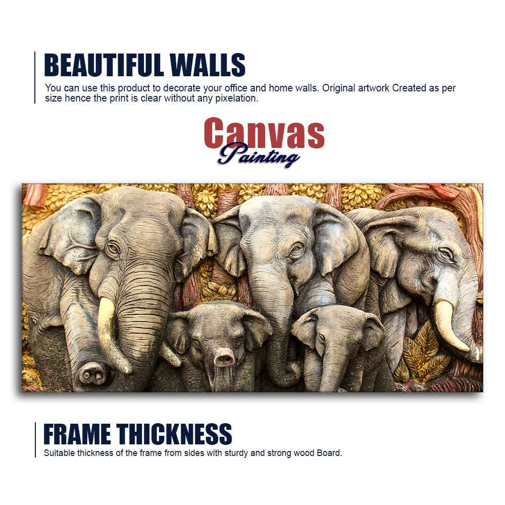 Beautiful Elephants Premium Wall Painting - Image 6