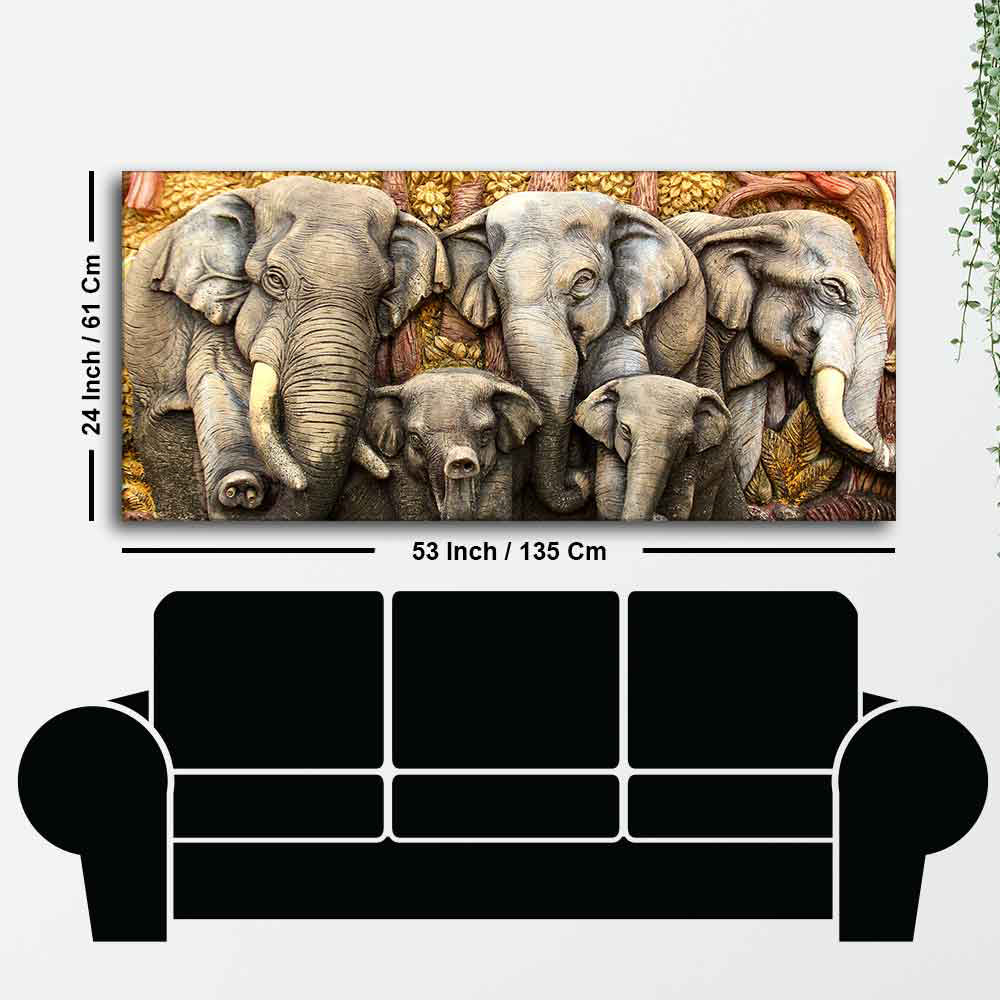 Beautiful Elephants Premium Wall Painting - Image 7