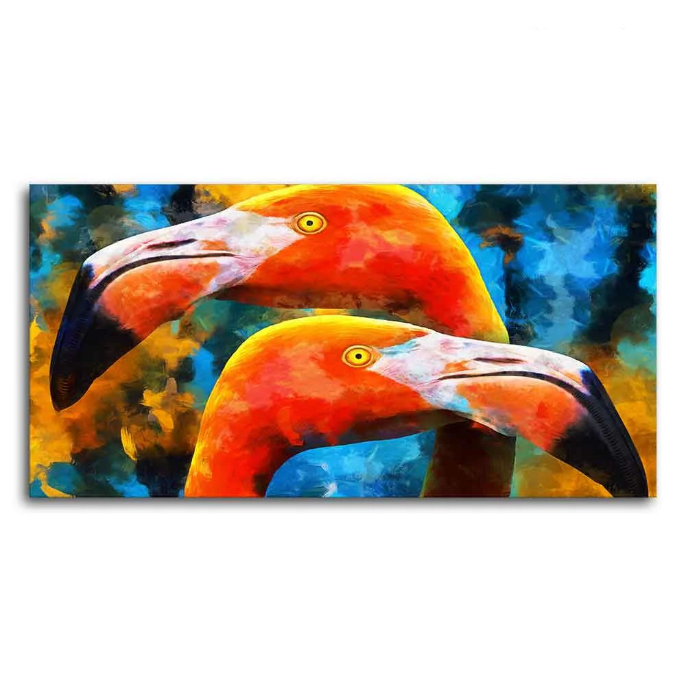 Beautiful Flamingo Couple Wall Painting - Image 5