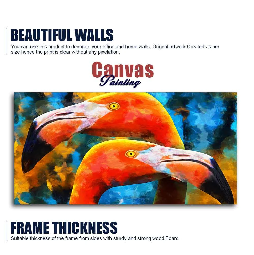 Beautiful Flamingo Couple Wall Painting - Image 6