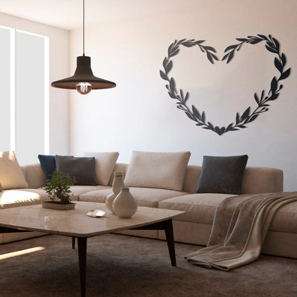 Beautiful Floral Heart Design Wall Metal Art Decor - Image 4