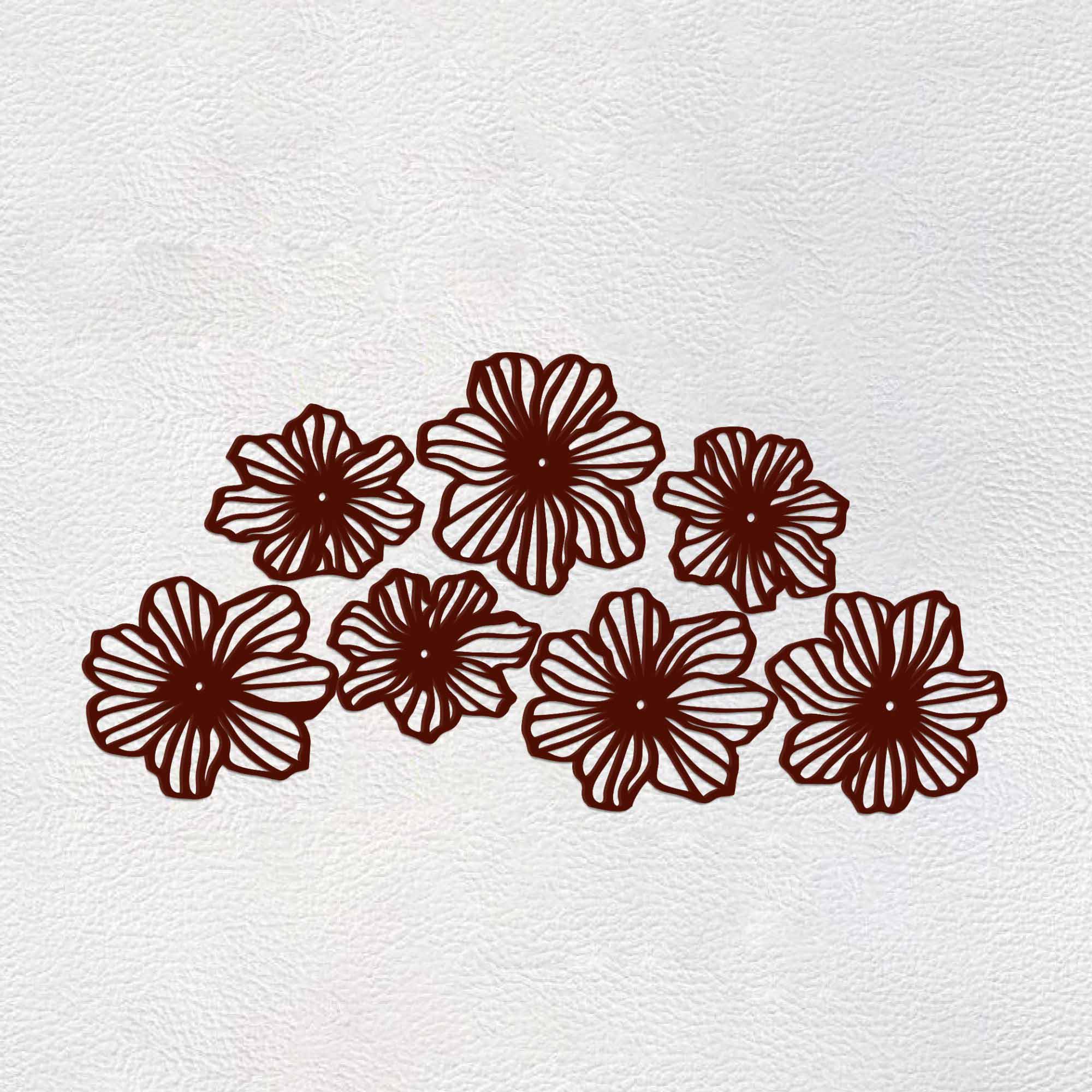 Beautiful Flowers Design Brown Wooden Wall Hanging - Image 6