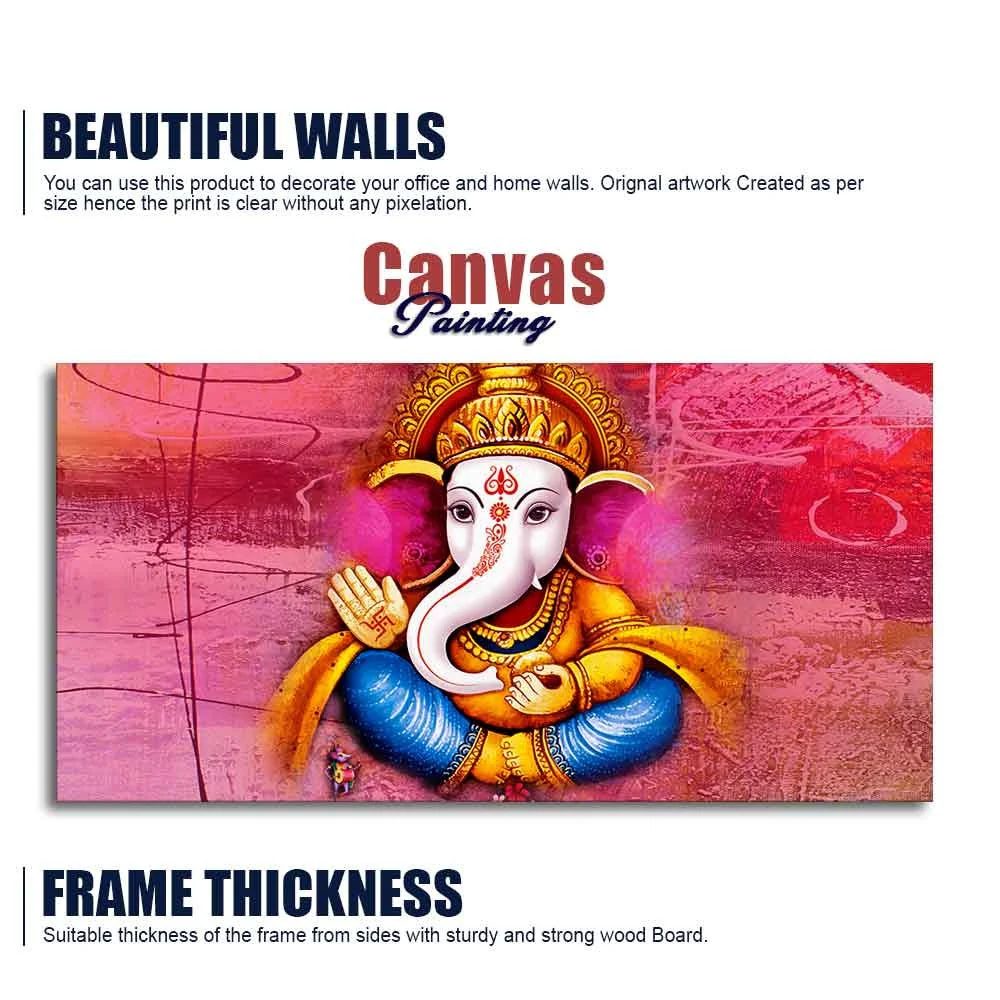 Beautiful Ganesha Abstract Art Canvas Wall Painting - Image 6