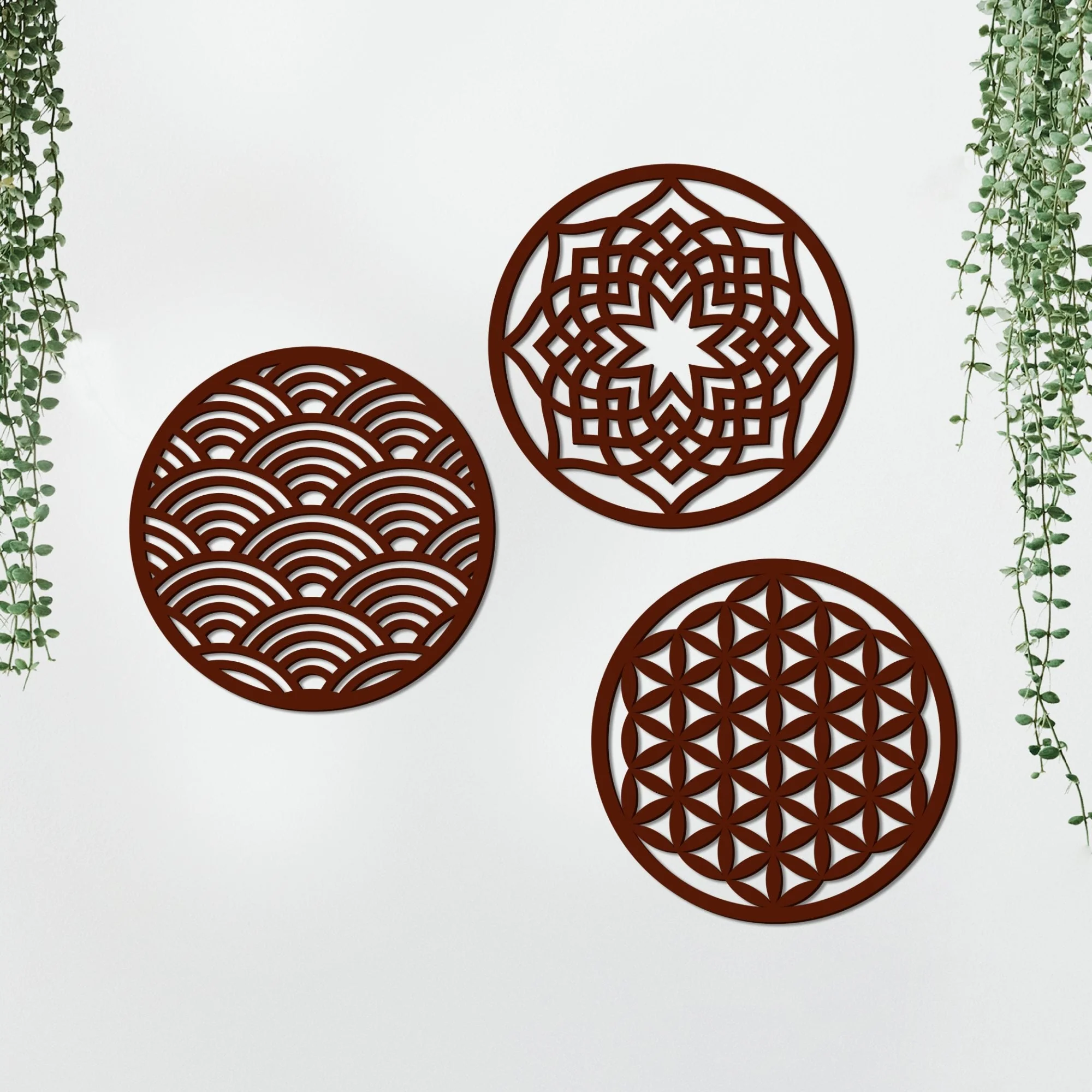 Beautiful Geometric Design in Circles Premium Wooden Wall Hanging - Image 4