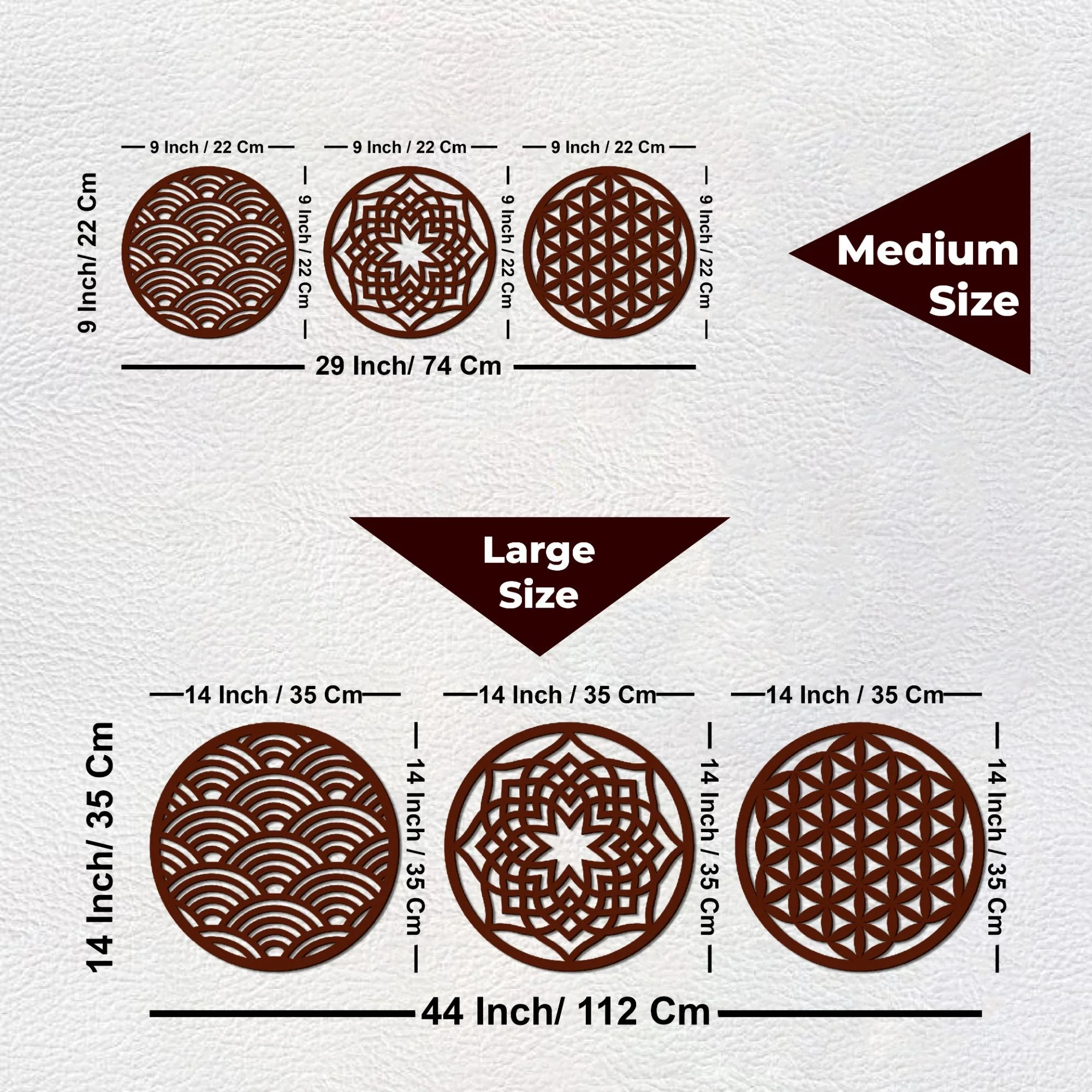 Beautiful Geometric Design in Circles Premium Wooden Wall Hanging - Image 7