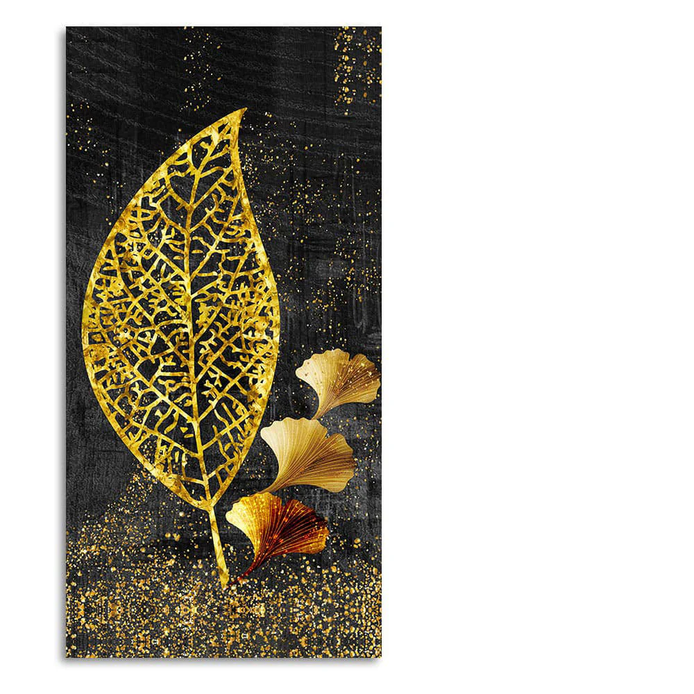 Beautiful Golden Ginkgo Leaf Canvas Wall Painting - Image 4