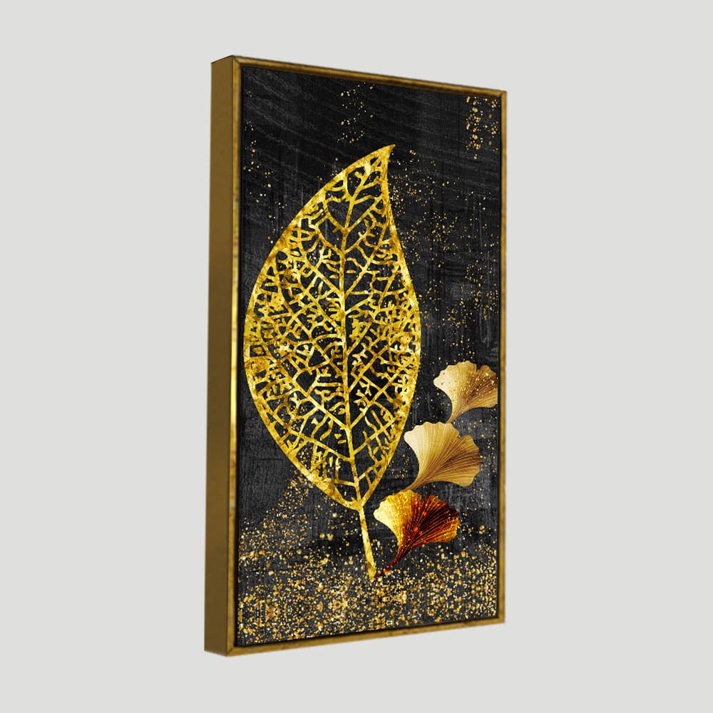 Beautiful Golden Ginkgo Leaf Canvas Wall Painting - Image 5