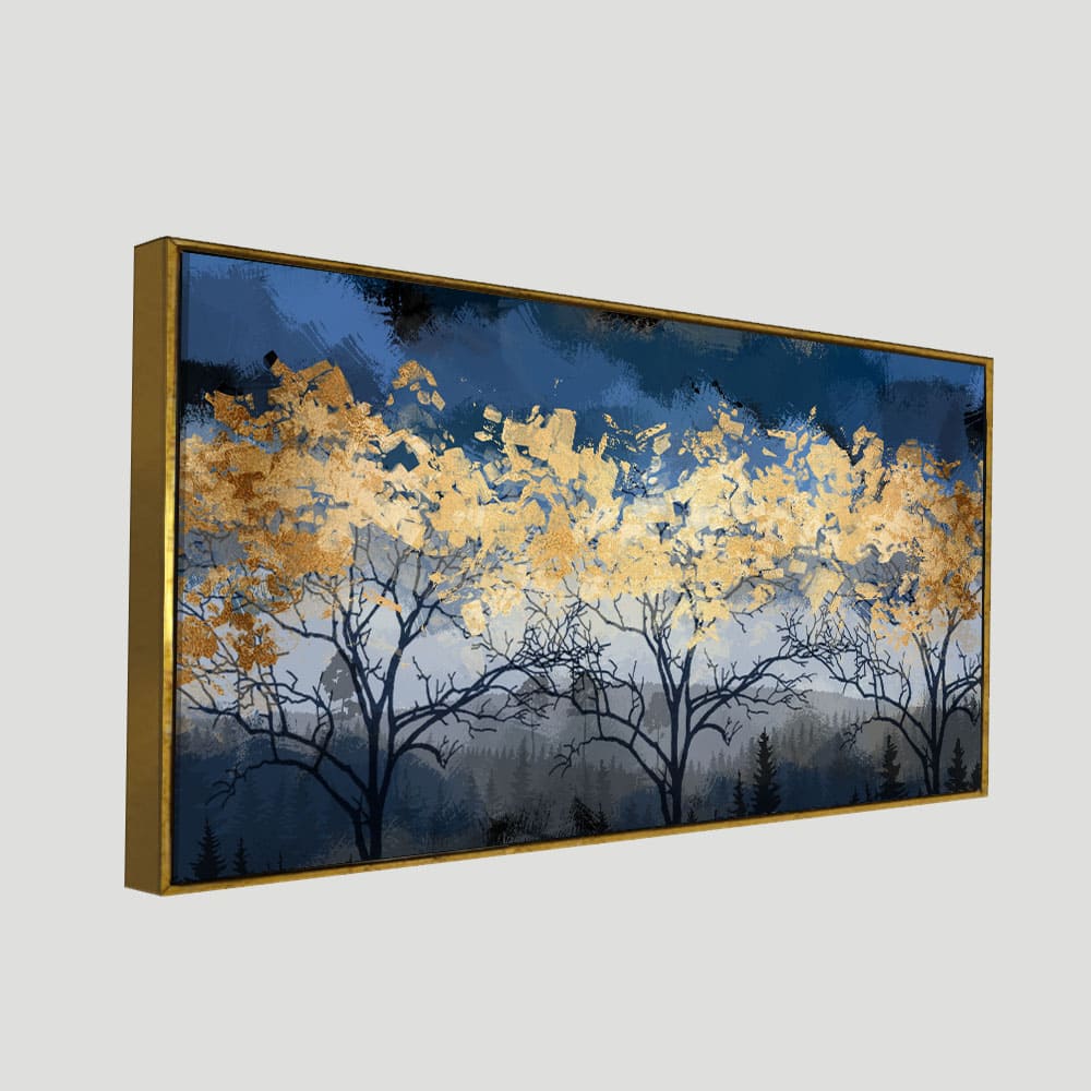 Beautiful Golden Tree Abstract Design Premium Canvas Wall Painting - Image 5