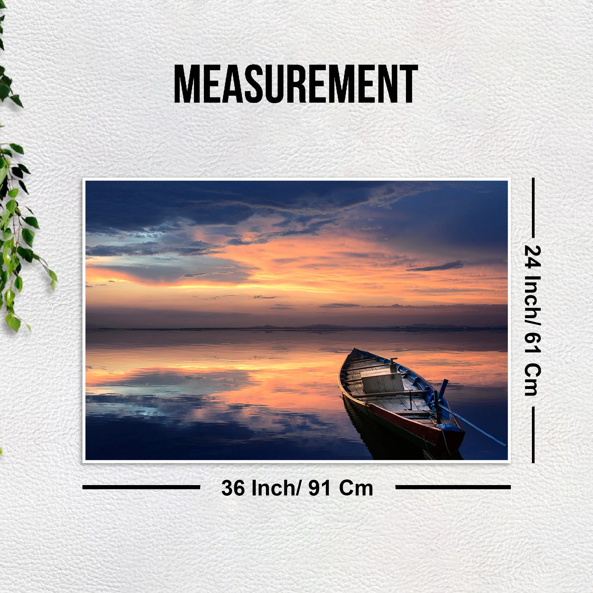Beautiful Horizon Sunset Wall Painting Floating Canvas - Image 8