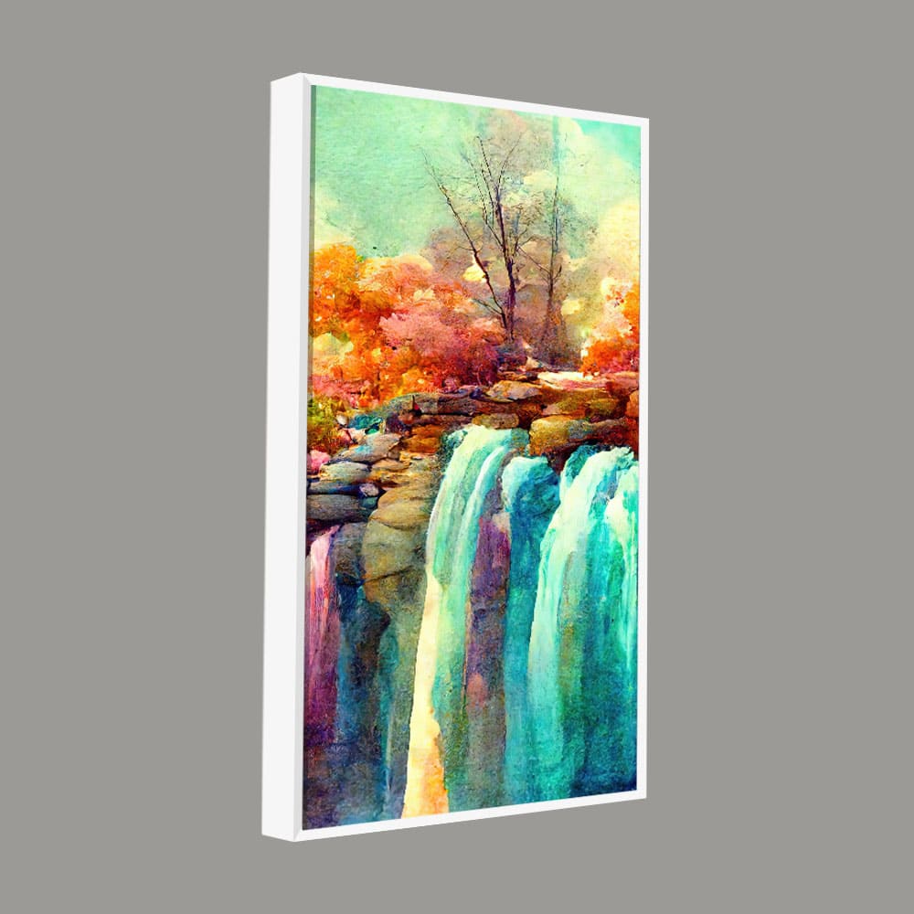 Beautiful Landscape Waterfall Scenery Canvas Wall Painting - Image 5