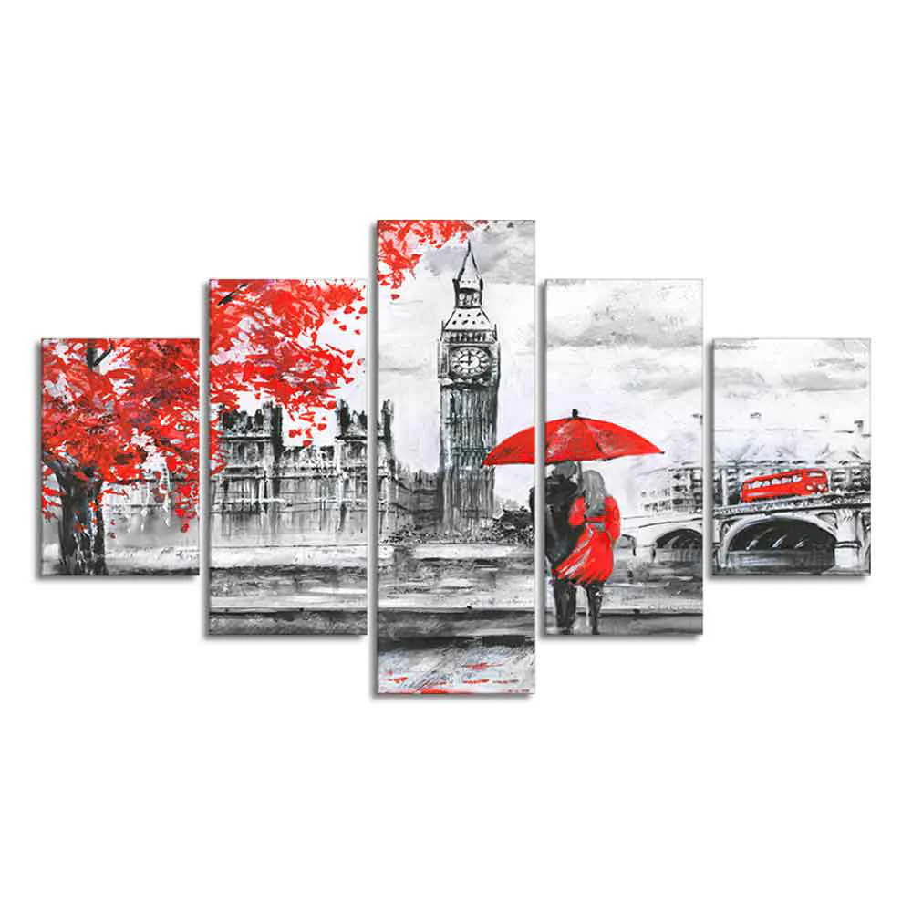 Beautiful London Canvas Wall Painting Five Pieces - Image 4