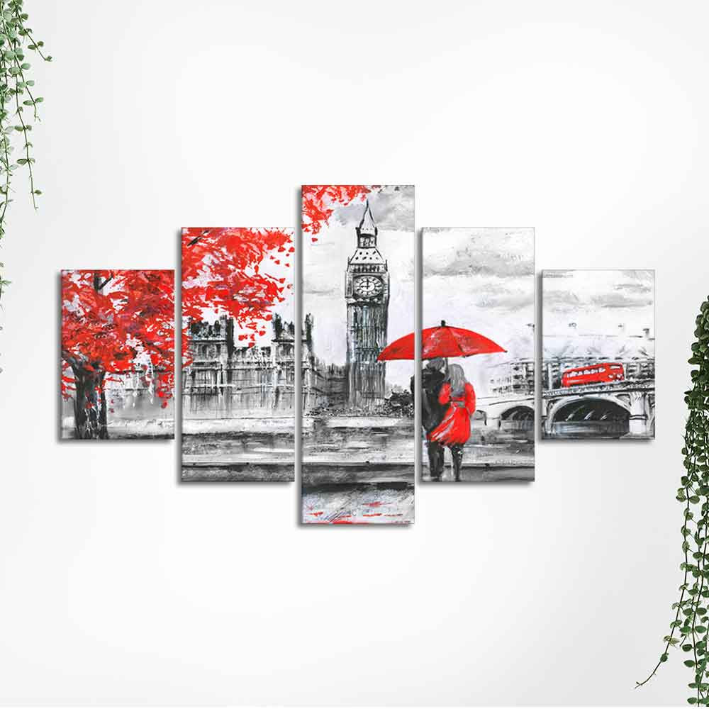 Beautiful London Canvas Wall Painting Five Pieces - Image 5