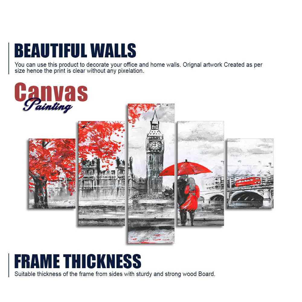 Beautiful London Canvas Wall Painting Five Pieces - Image 6