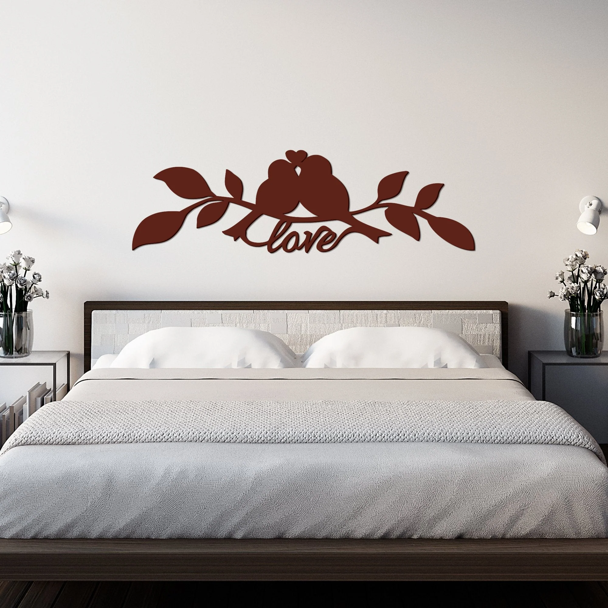 Beautiful Love Birds on Tree Branch Premium Quality Wooden Wall Hanging - Image 5