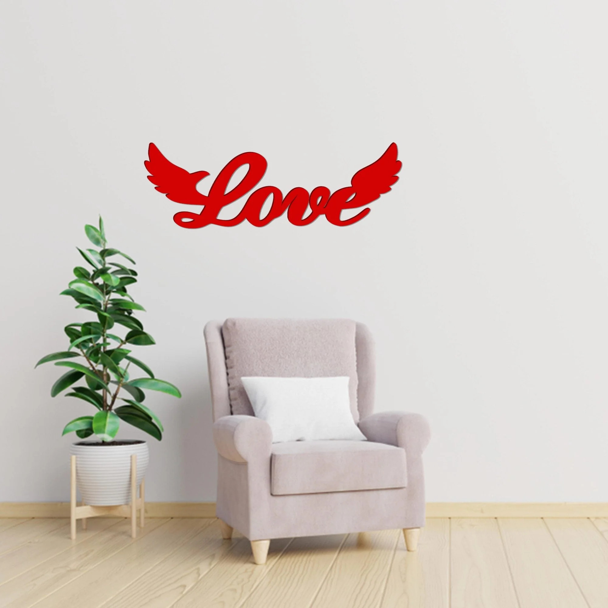 Beautiful Love Text Premium Quality Wooden Wall Hanging - Image 2
