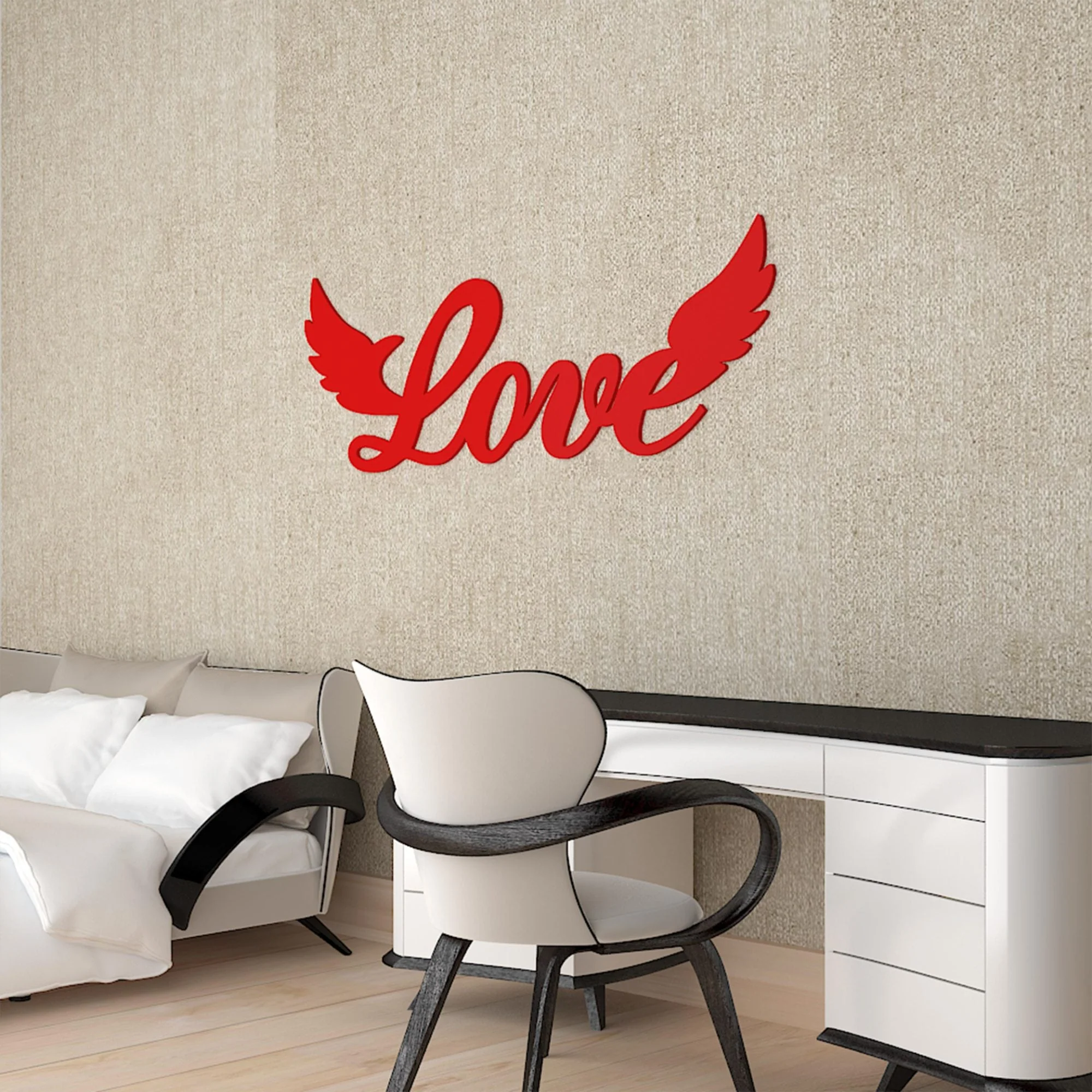 Beautiful Love Text Premium Quality Wooden Wall Hanging - Image 4
