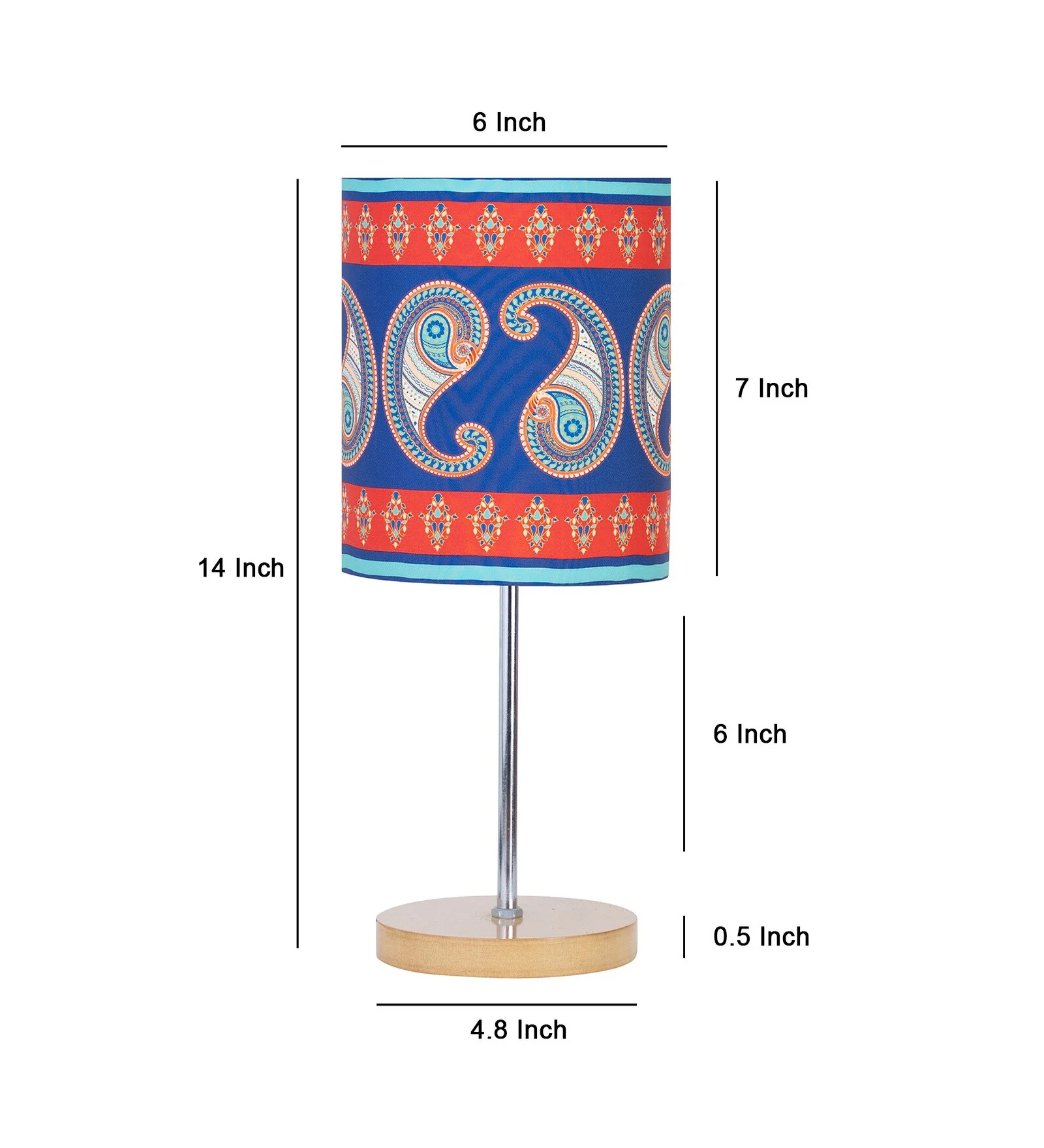Beautiful Majestic Paisley Printed Traditional Buffet Table Lamp with Shade - Image 6