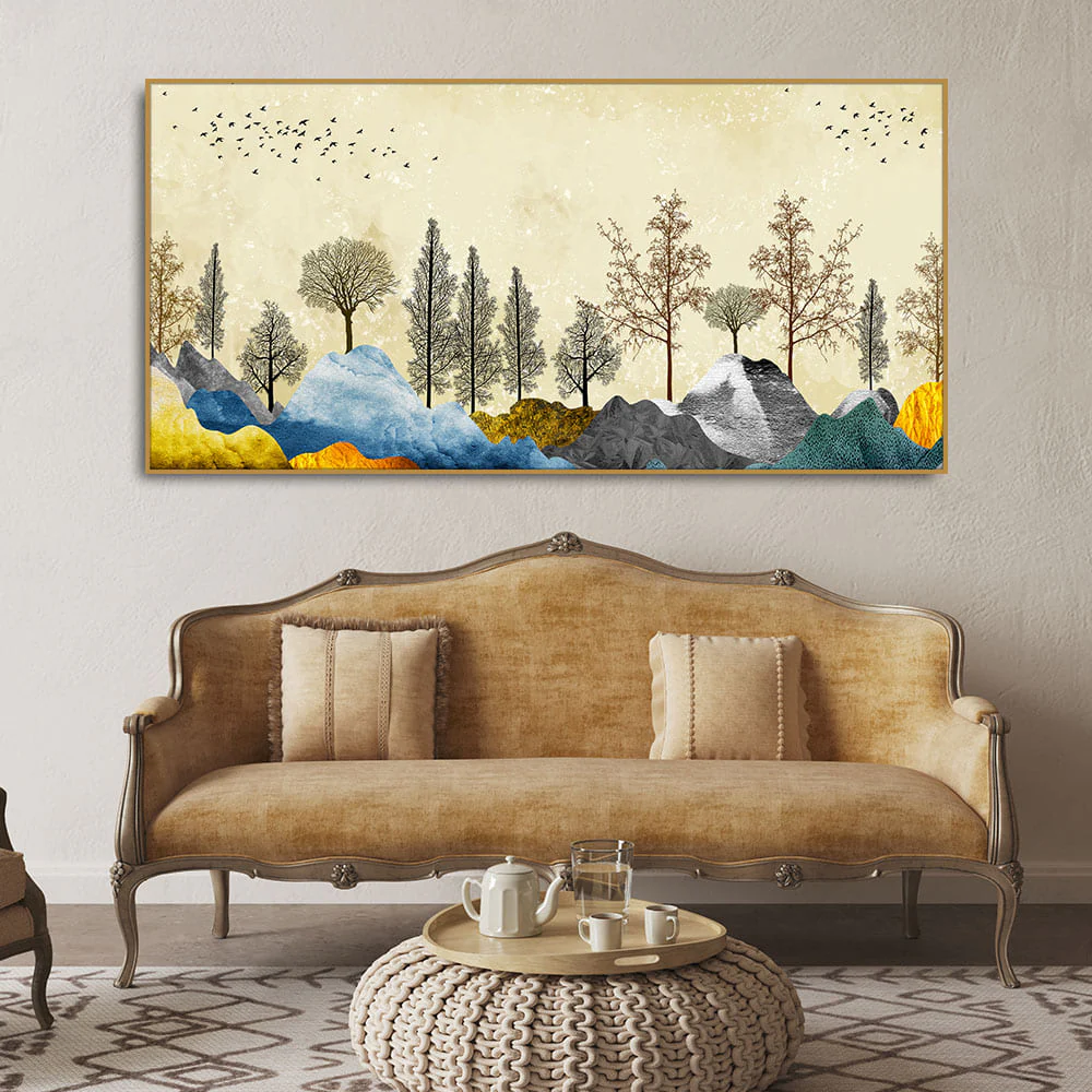 Beautiful Mountain Landscape with Trees Premium Canvas Wall painting - Image 3