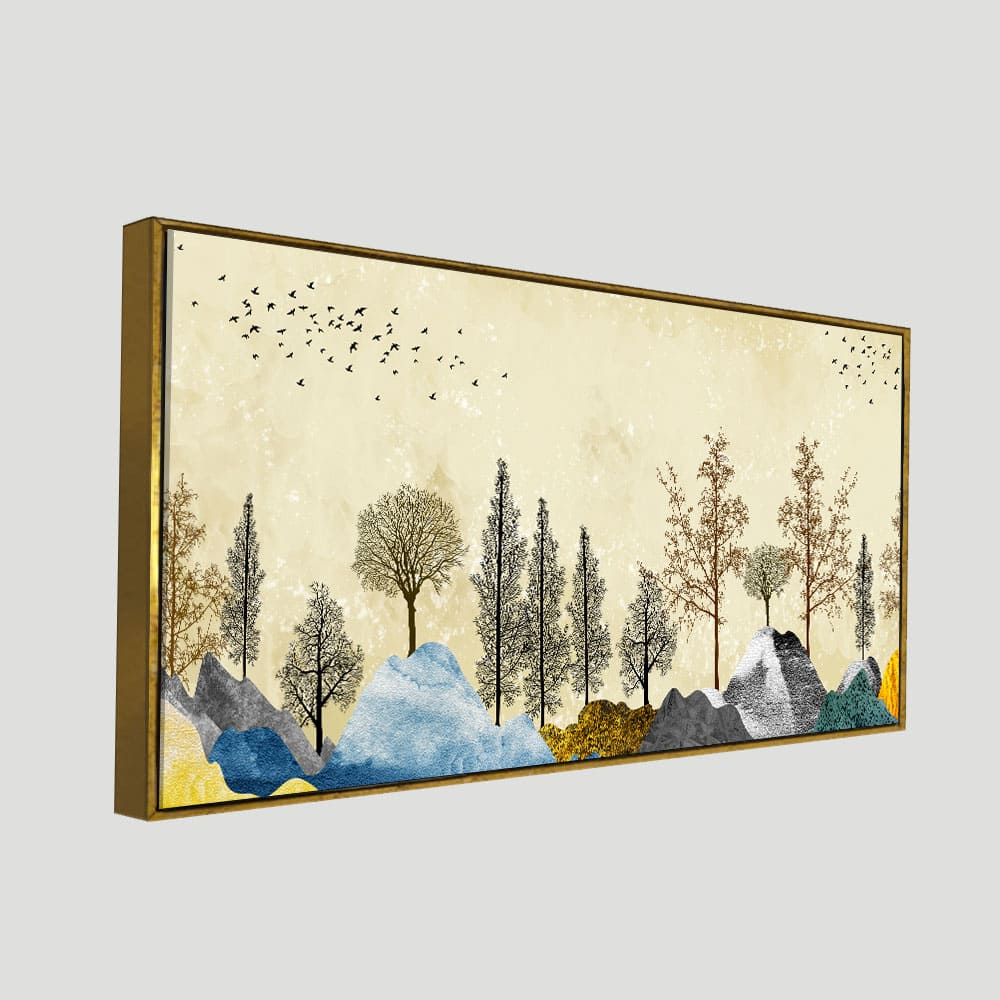 Beautiful Mountain Landscape with Trees Premium Canvas Wall painting - Image 5