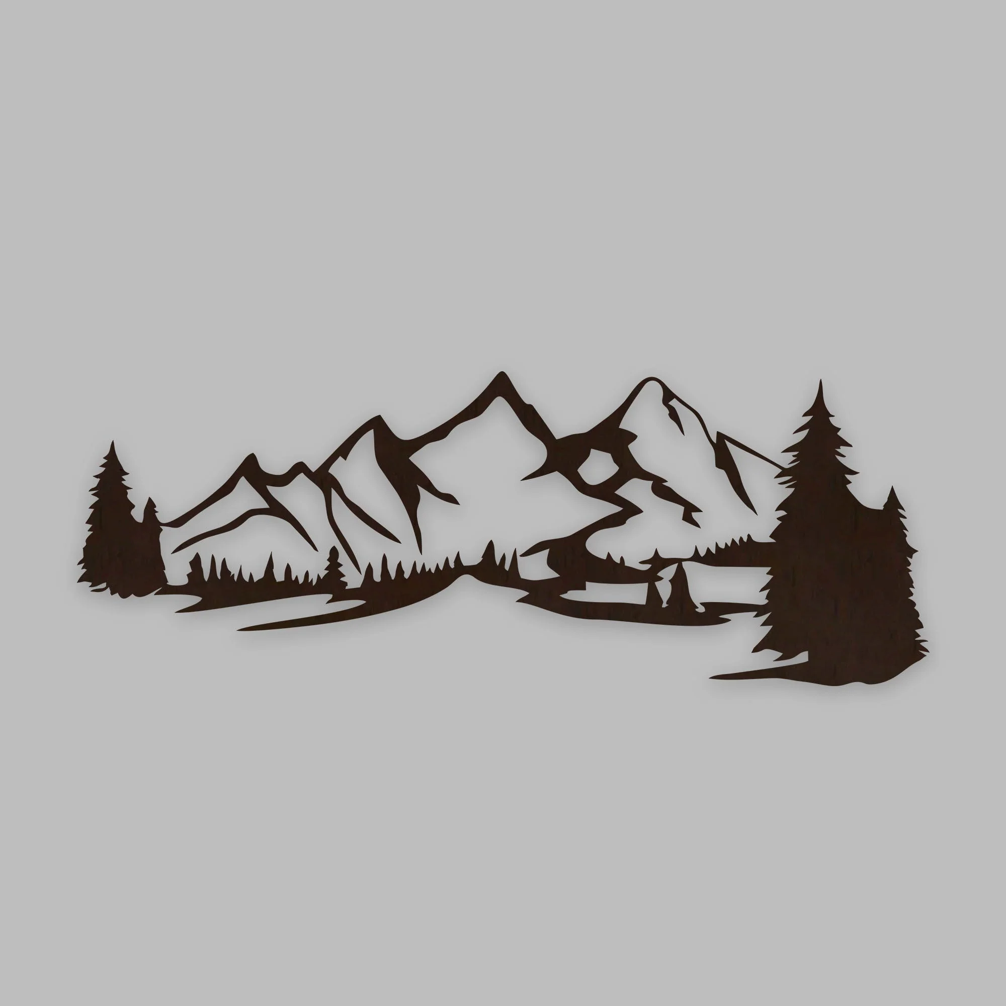 Beautiful Mountain Scenery Backlit Wooden Wall Decor with LED Night Light Walnut Finish - Image 3