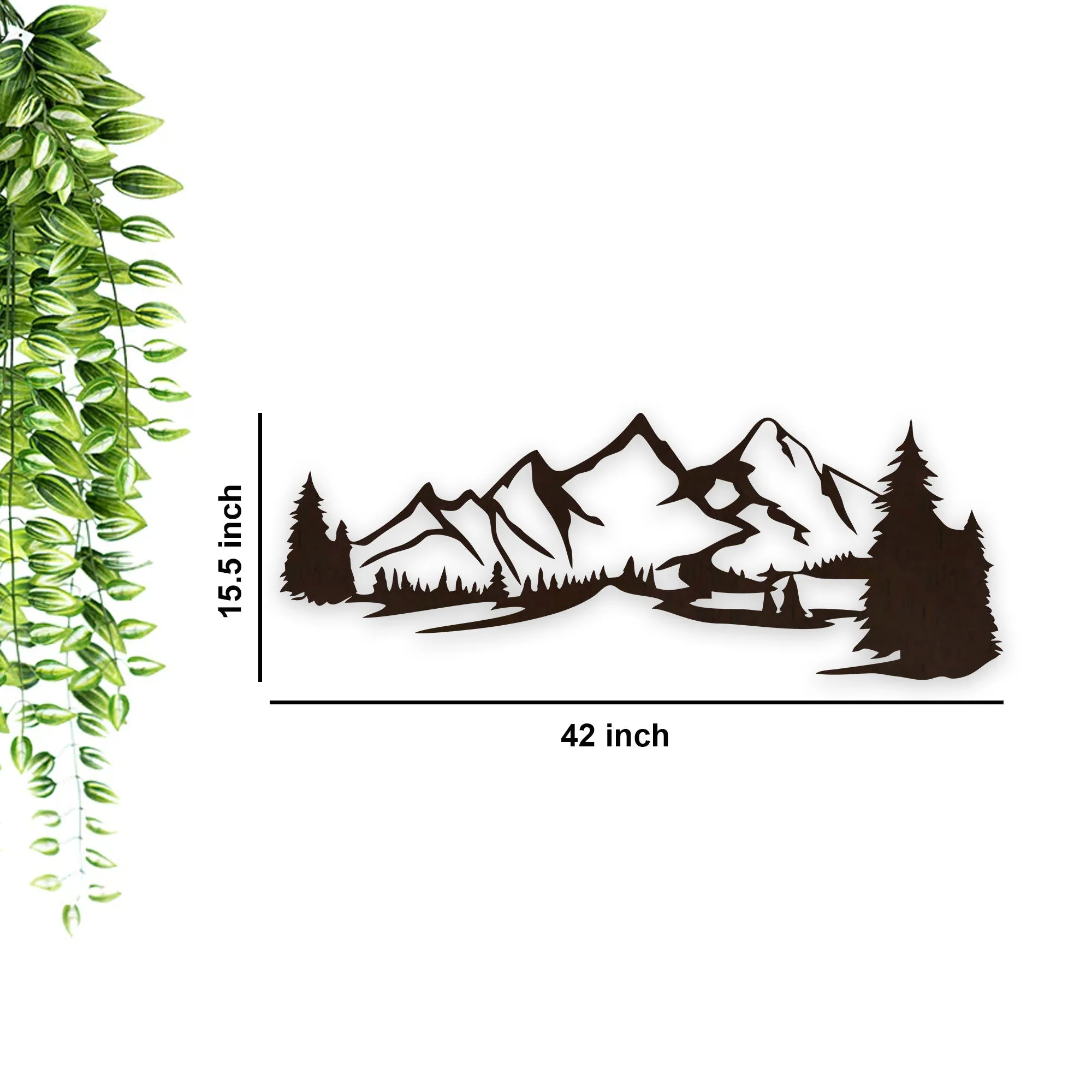 Beautiful Mountain Scenery Backlit Wooden Wall Decor with LED Night Light Walnut Finish - Image 4