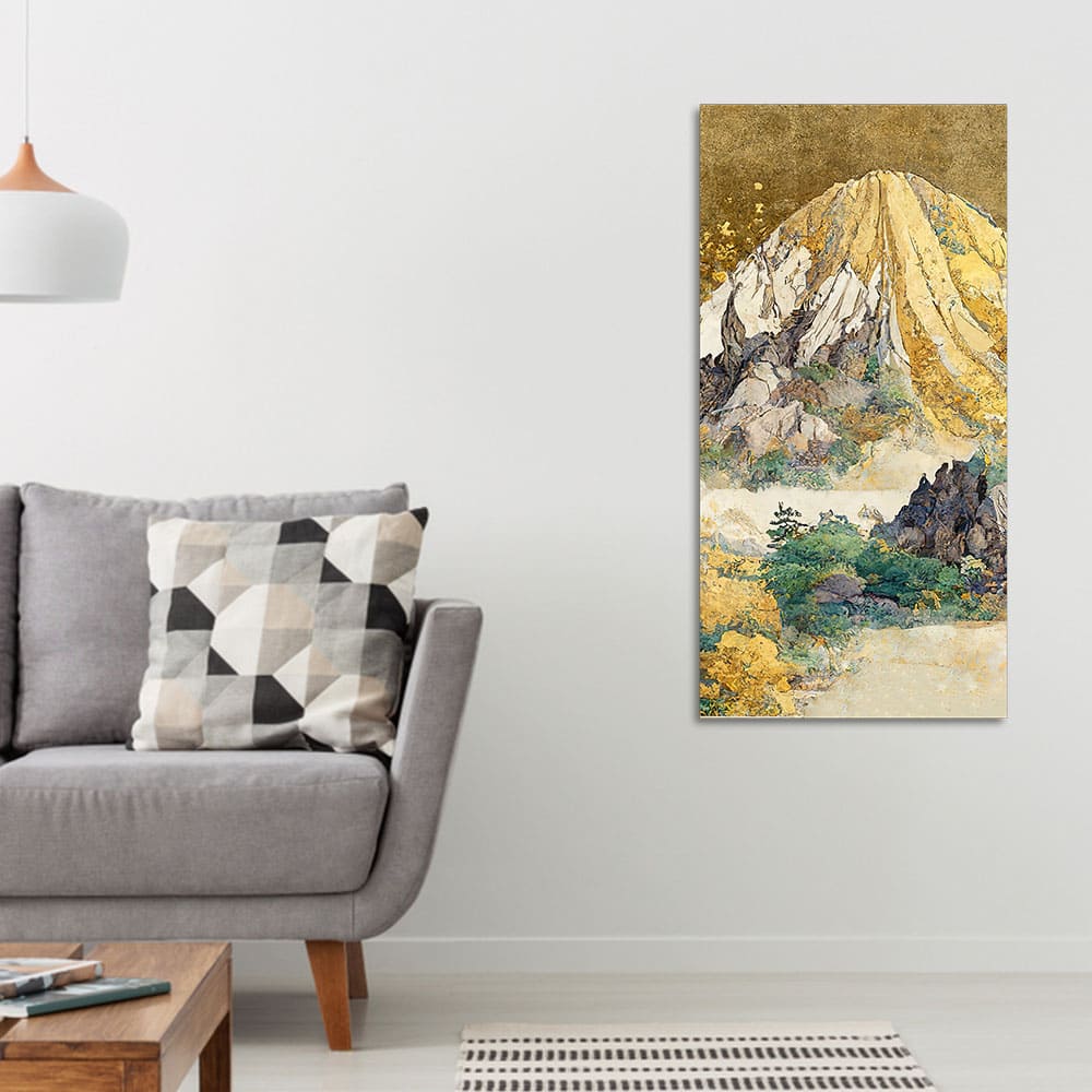 Beautiful Mountains with Autumn foliage of Trees Wall Painting - Image 2
