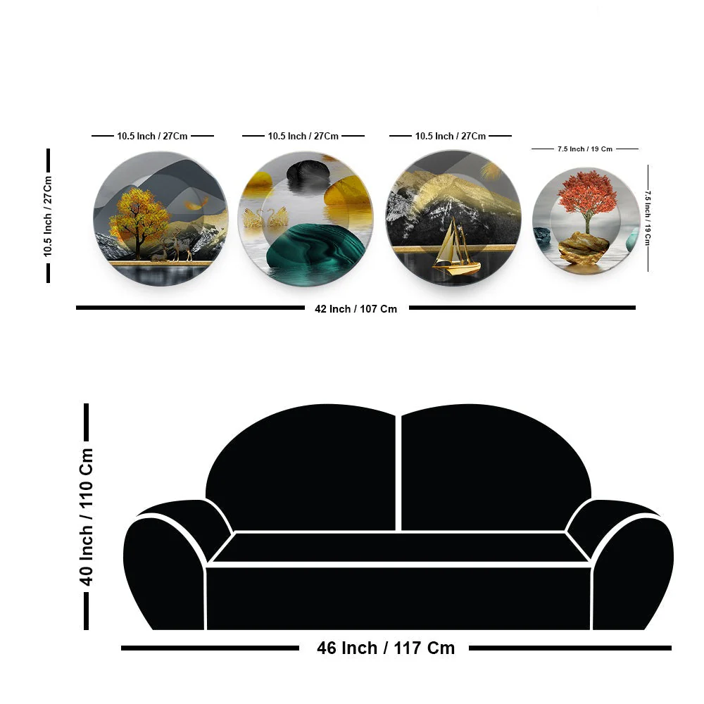 Beautiful Nature Scenery Wall Plates Set of 4 - Image 6