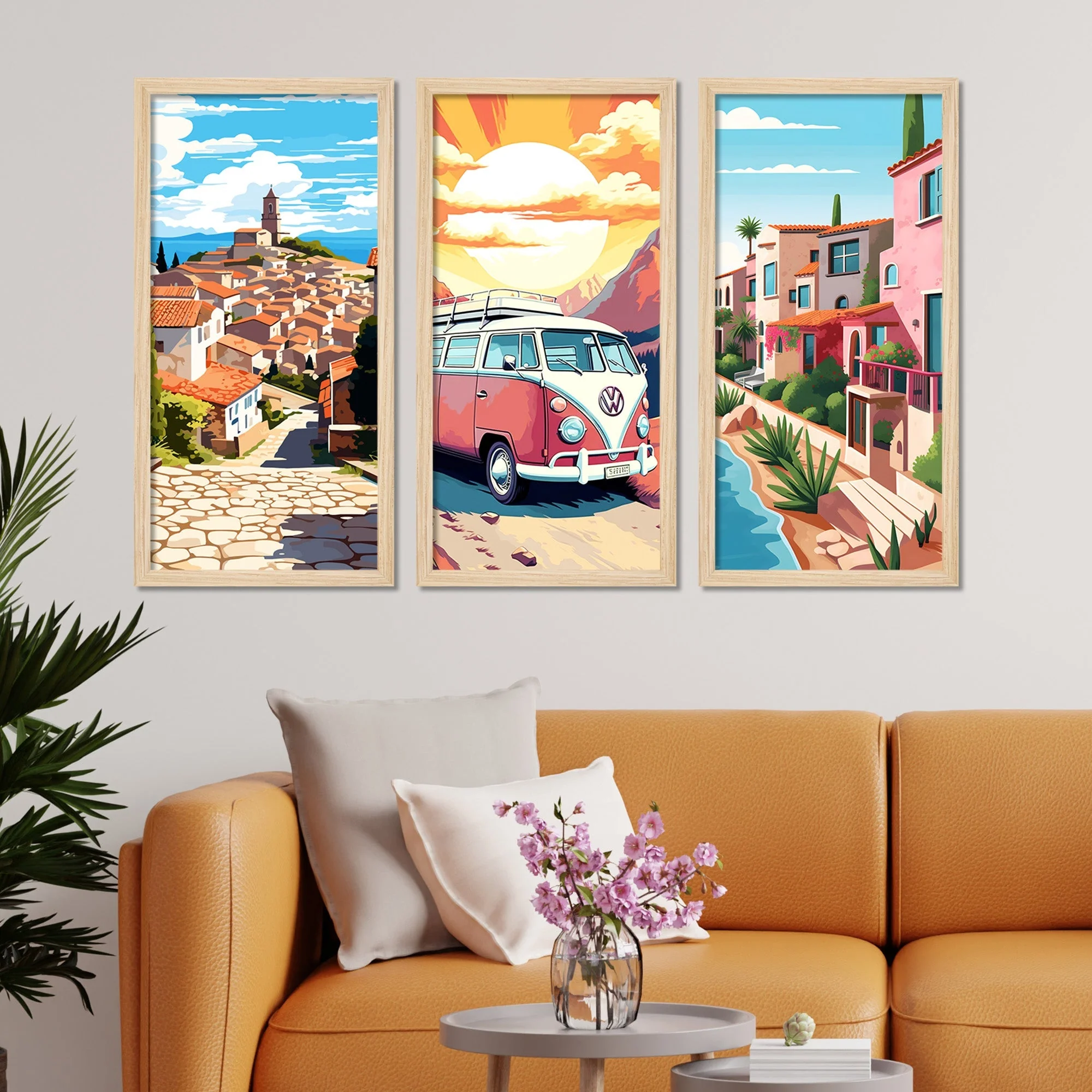 Beautiful Nature View Premium Wooden Wall Frame Set of Three - Image 2