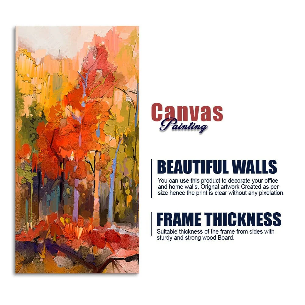 Beautiful Nature Wall Painting of Colorful Autumn Forest - Image 6