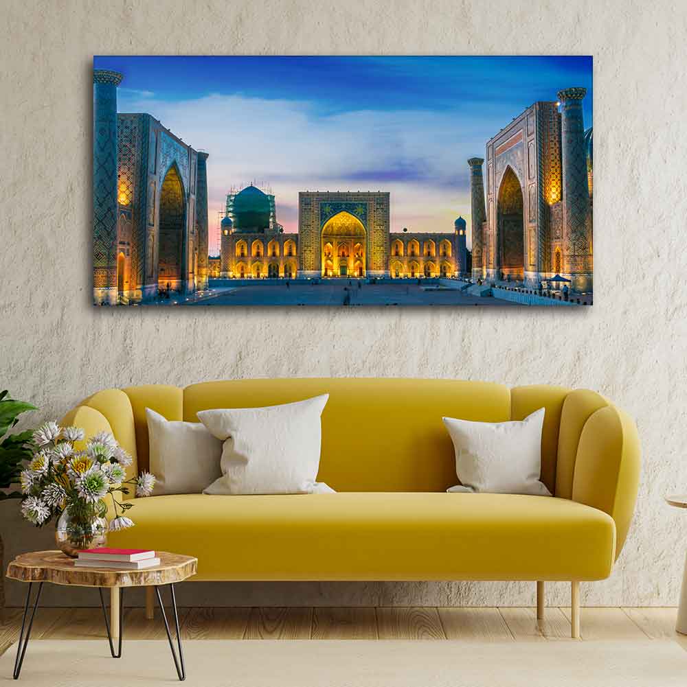 Beautiful Islamic Wall Painting of The Heart of the Ancient City of Samarkand - Image 3