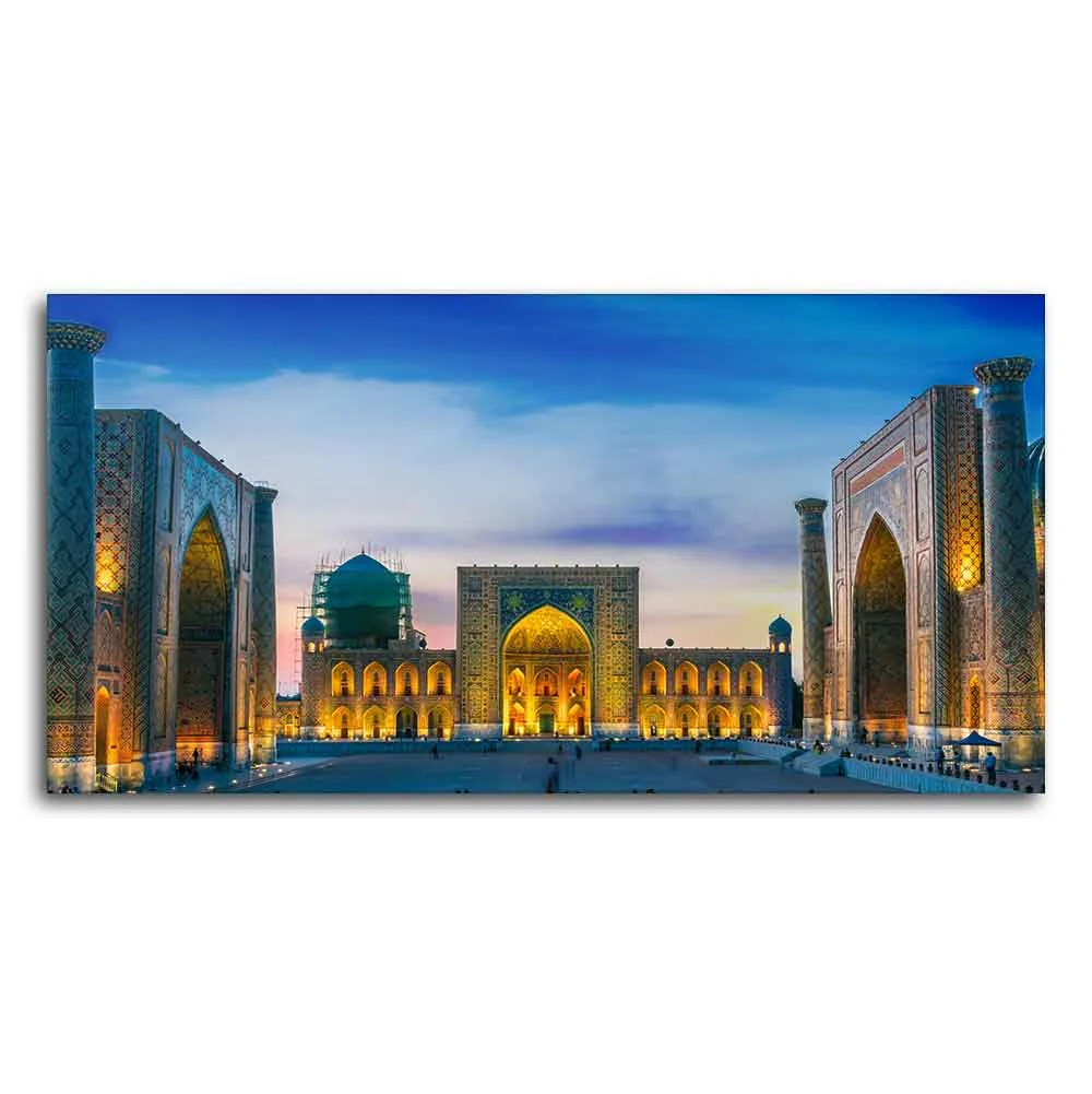 Beautiful Islamic Wall Painting of The Heart of the Ancient City of Samarkand - Image 5