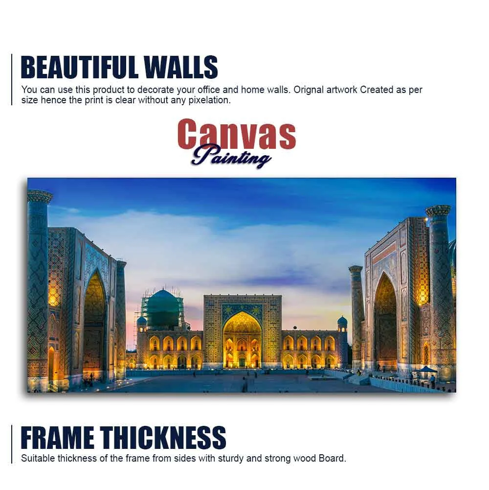 Beautiful Islamic Wall Painting of The Heart of the Ancient City of Samarkand - Image 6