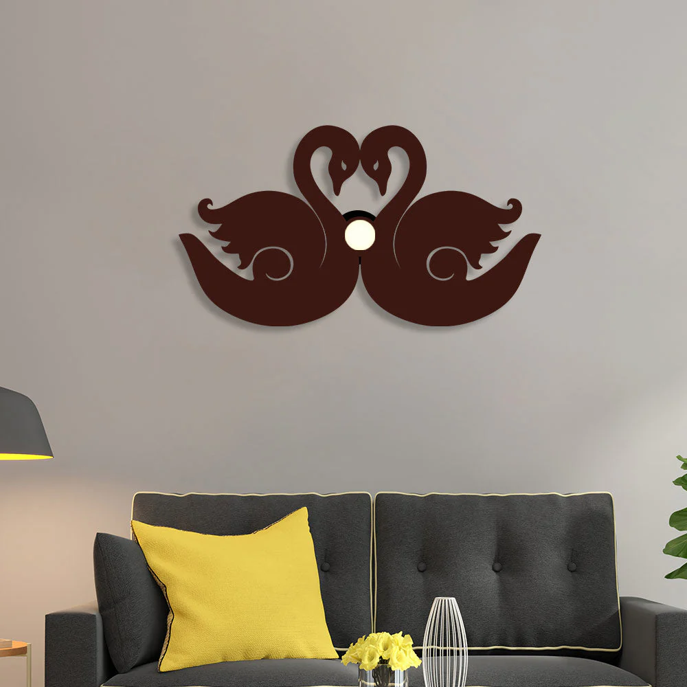Beautiful Pair of Swan Design Shadow Lamp - Image 3