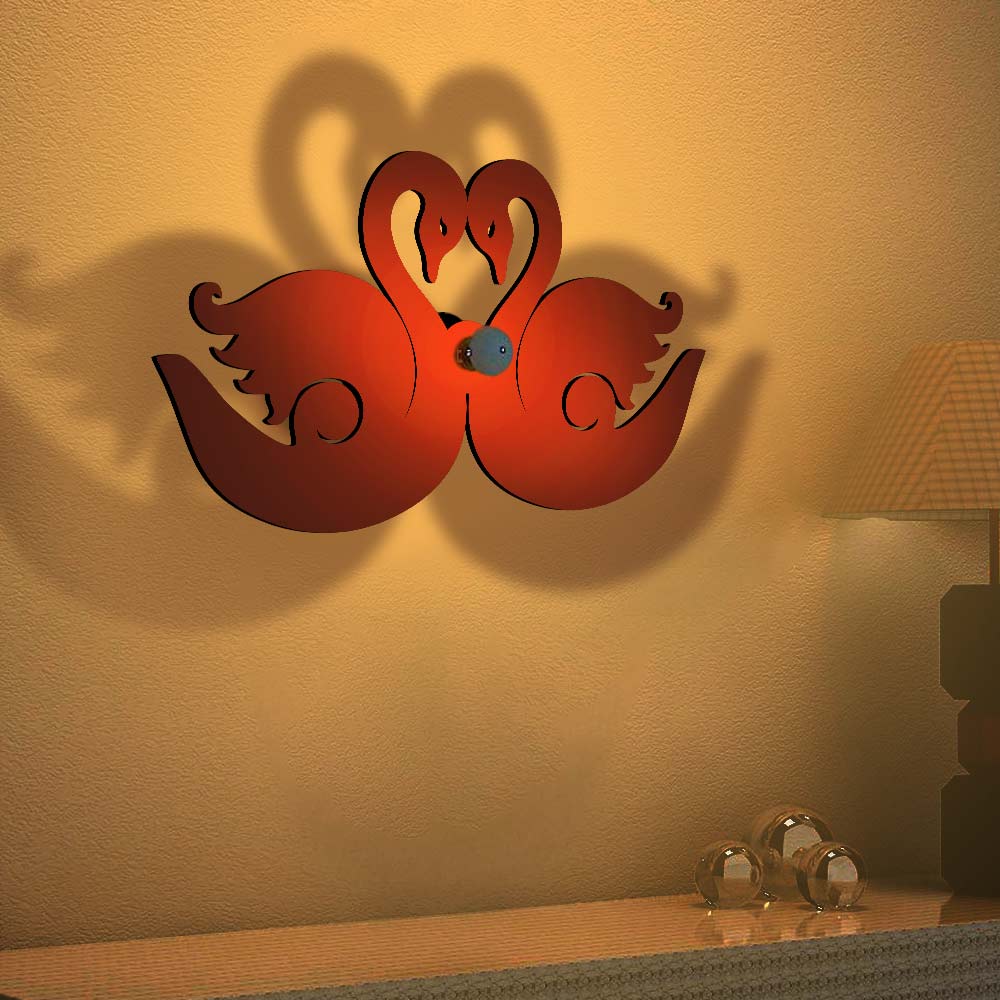 Beautiful Pair of Swan Design Shadow Lamp - Image 4