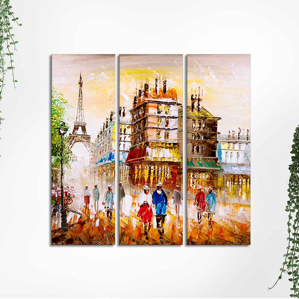 Beautiful Paris Wall Painting Set of 3 Pieces - Image 5