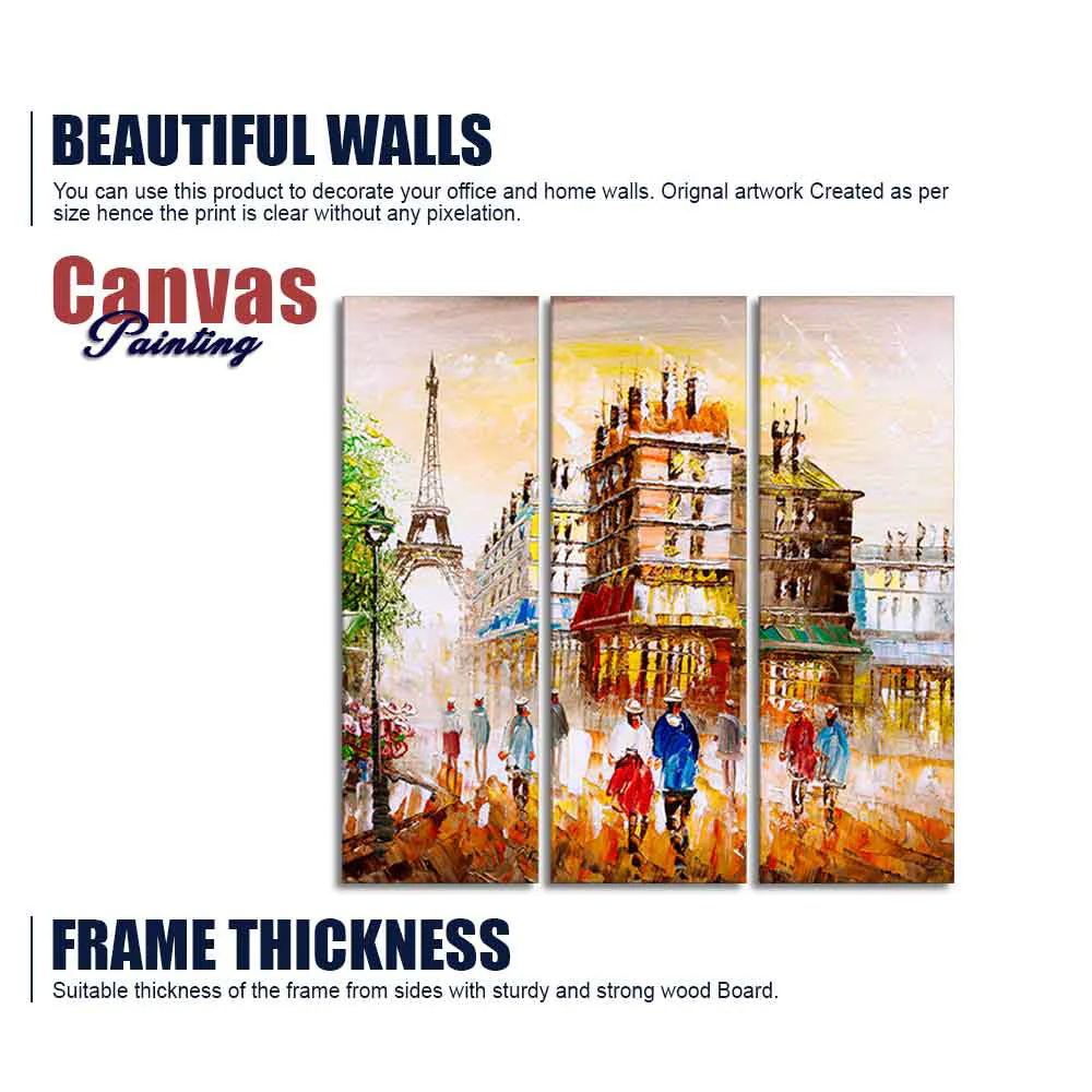 Beautiful Paris Wall Painting Set of 3 Pieces - Image 6
