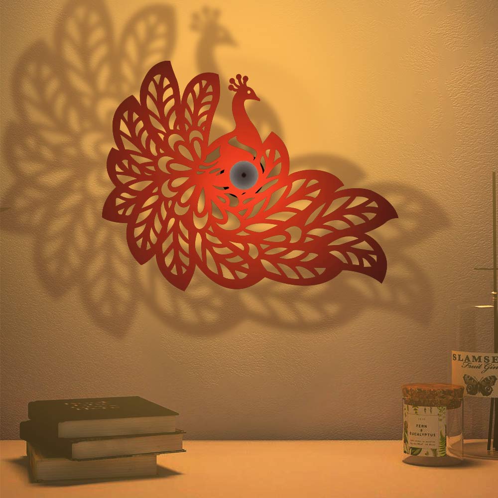 Beautiful Peacock Design Shadow Lamp - Image 3