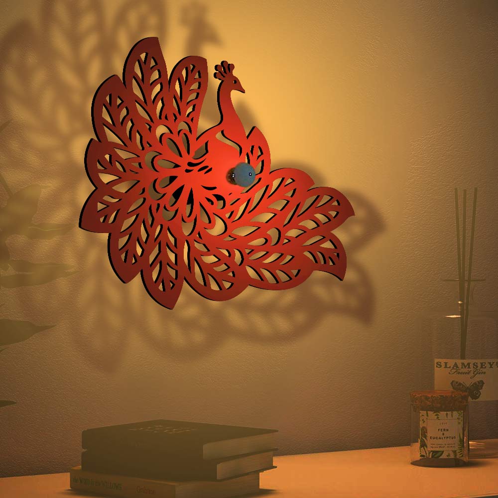Beautiful Peacock Design Shadow Lamp - Image 4
