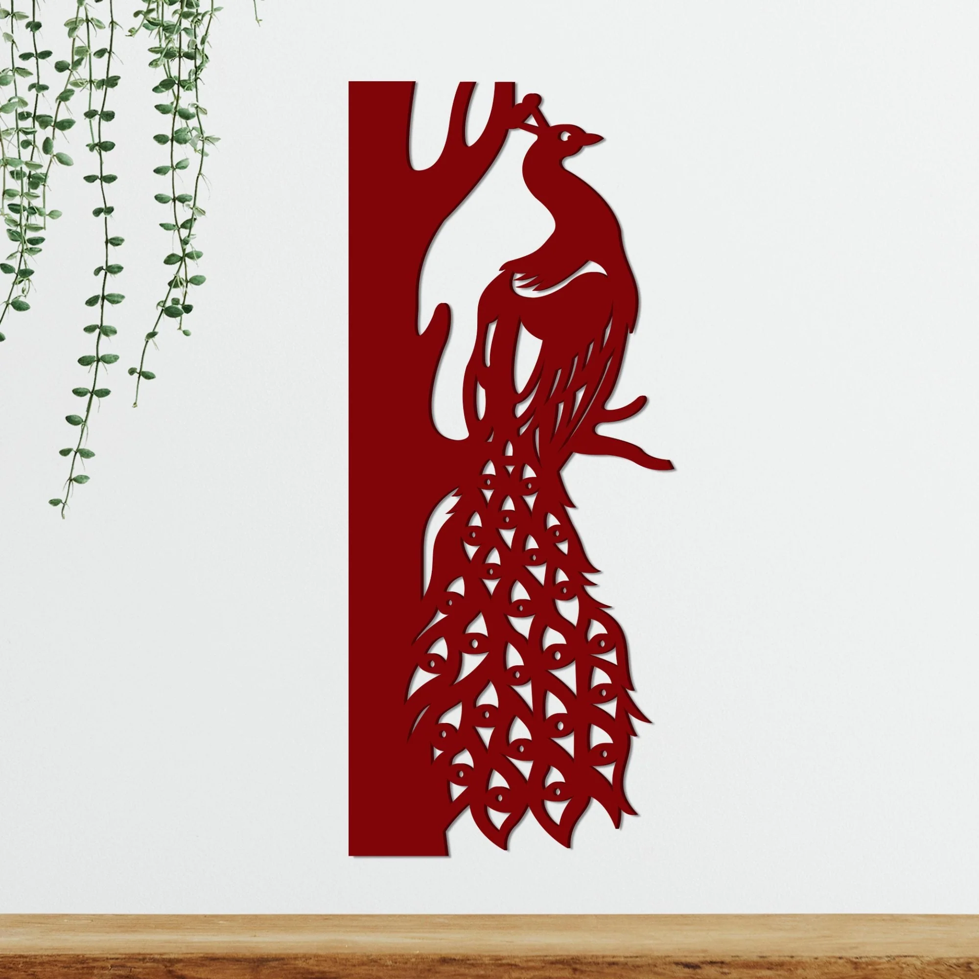 Beautiful Peacock on Tree Branch Premium Quality Wooden Wall Hanging - Image 4