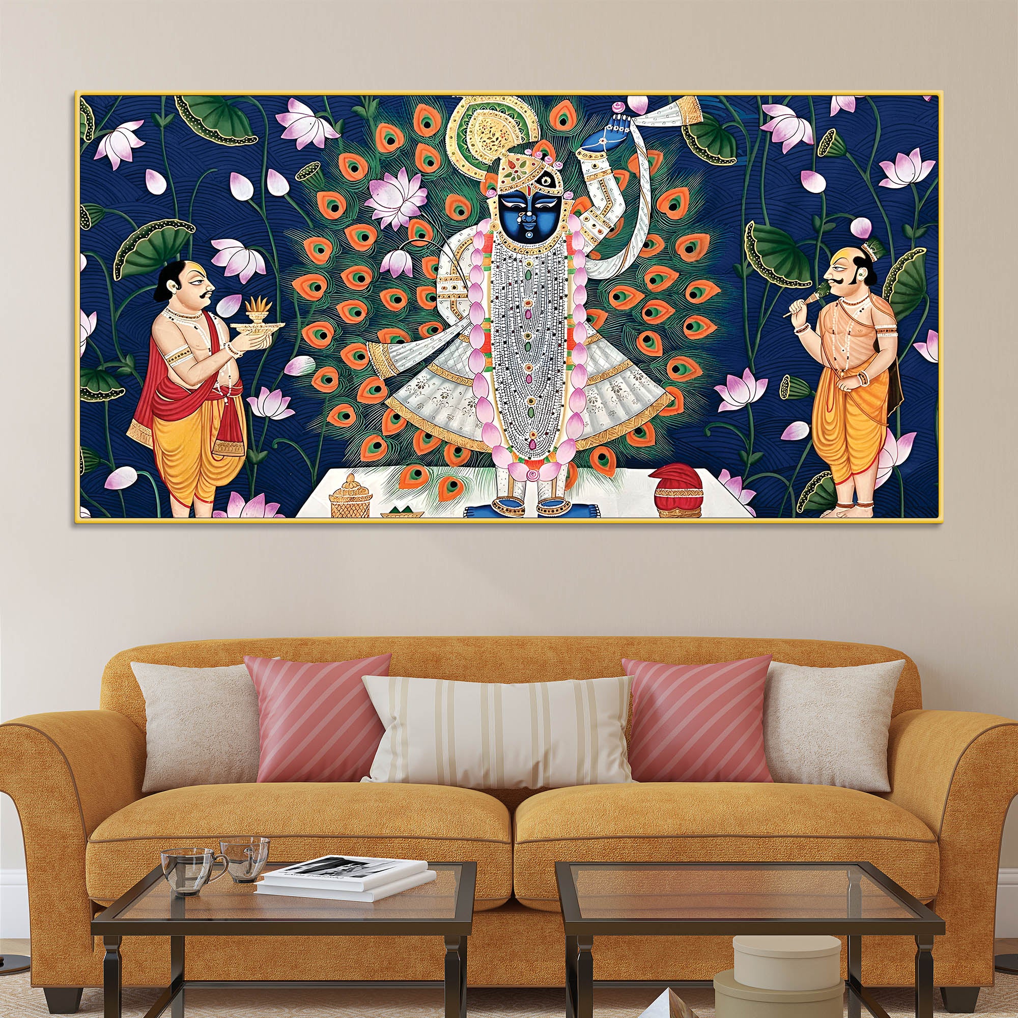 Beautiful Pichwai Art of Shrinath ji Wall Painting - Image 2