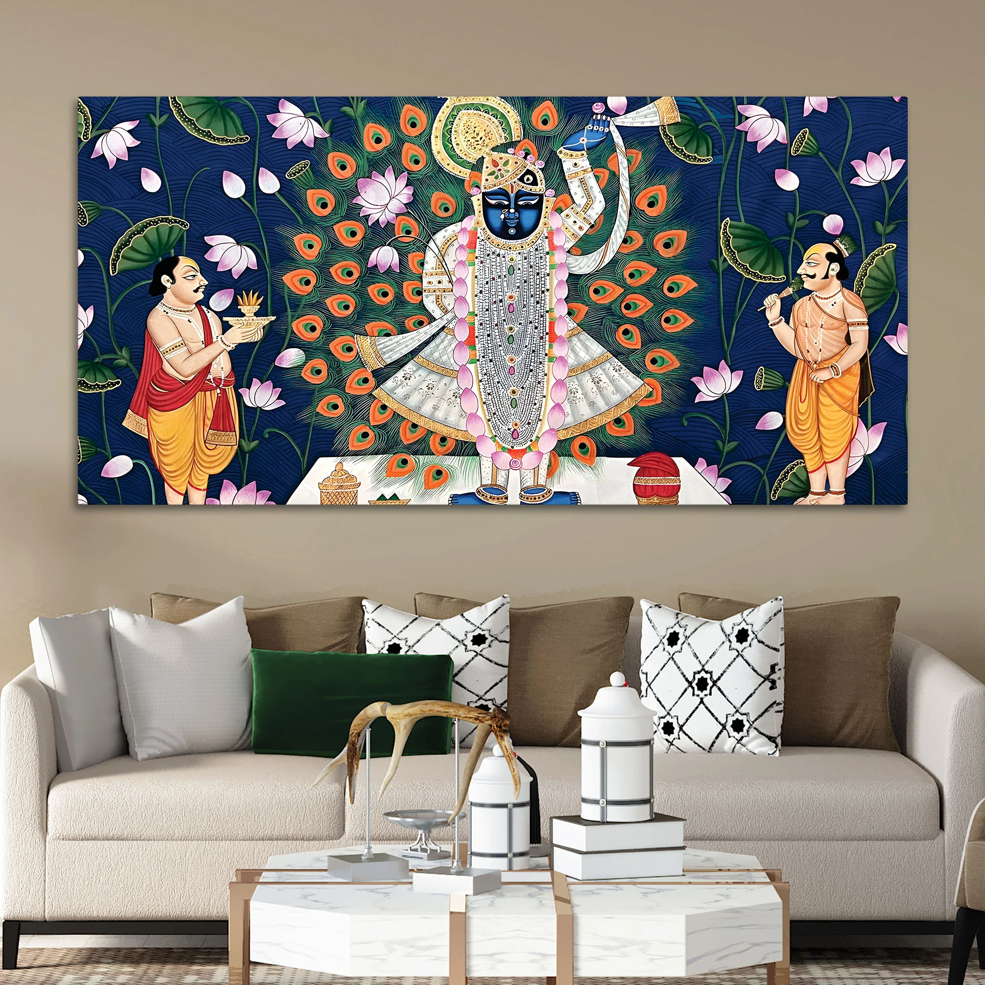 Beautiful Pichwai Art of Shrinath ji Wall Painting - Image 3