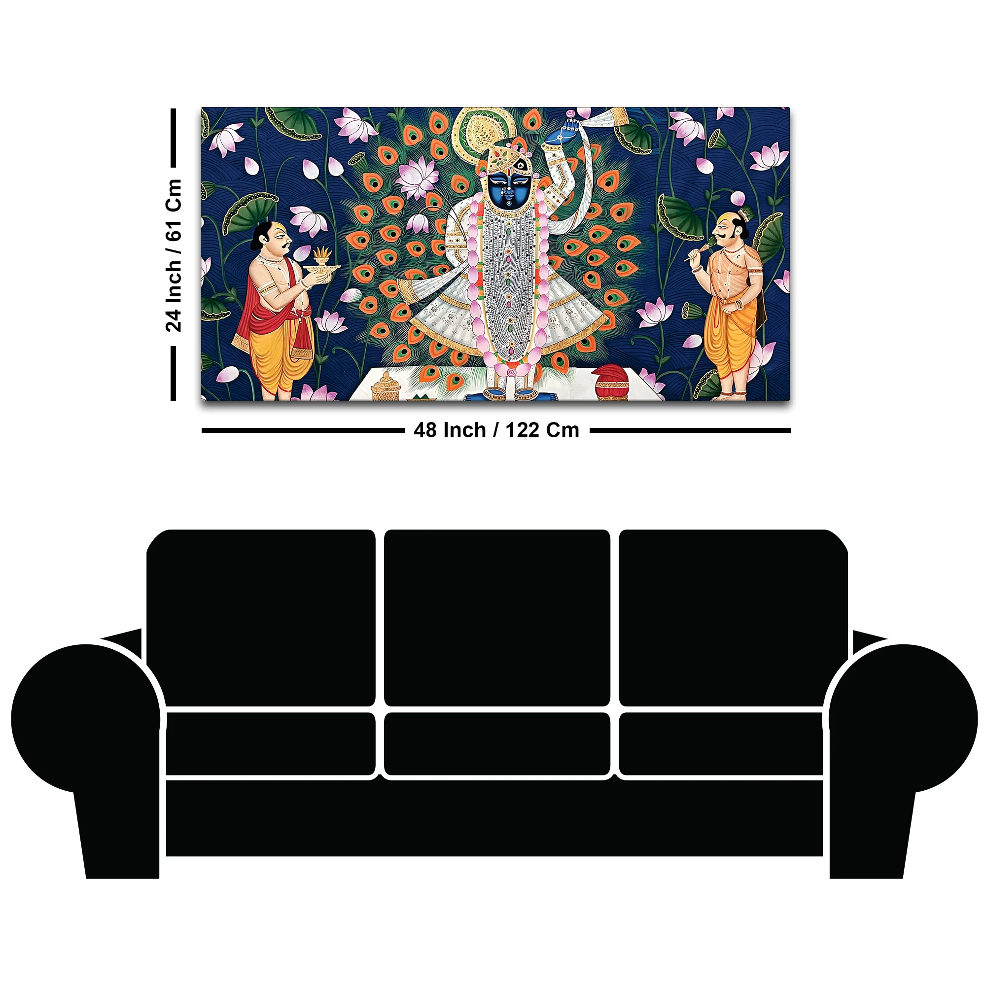 Beautiful Pichwai Art of Shrinath ji Wall Painting - Image 8