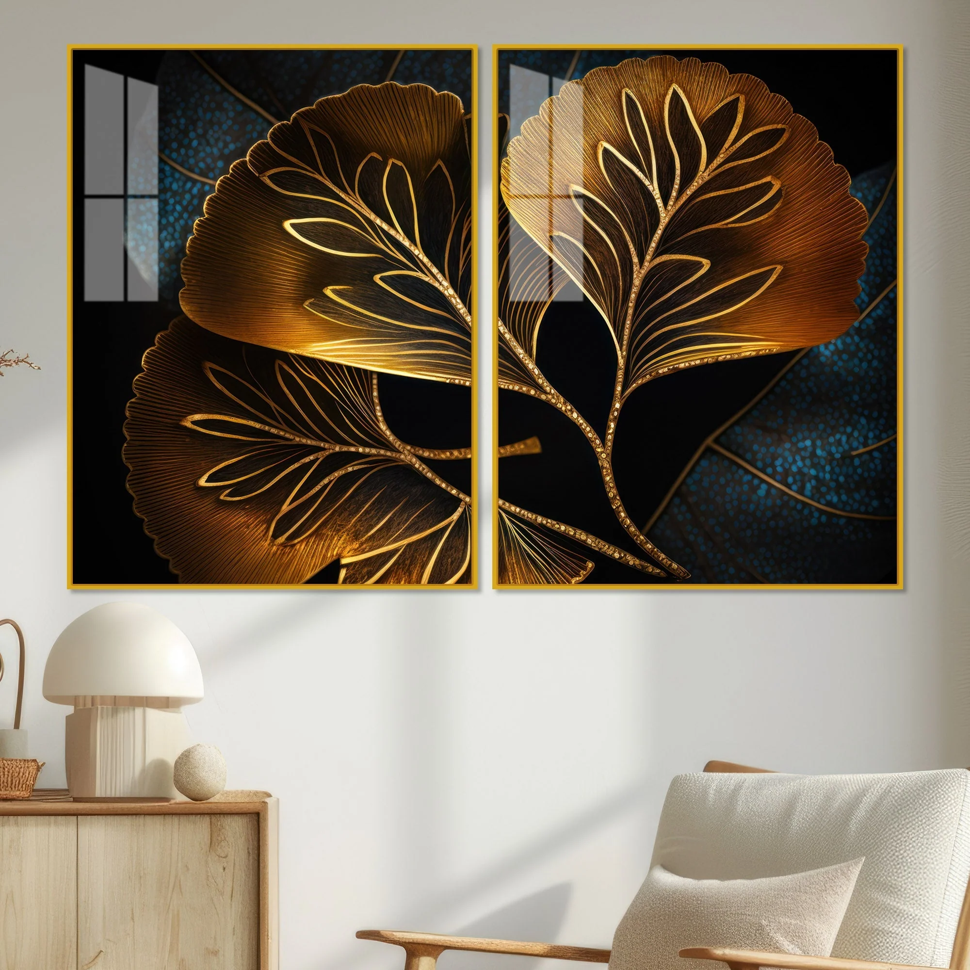 Beautiful Plant Acrylic Floating Wall Painting Set of 2 - Image 2