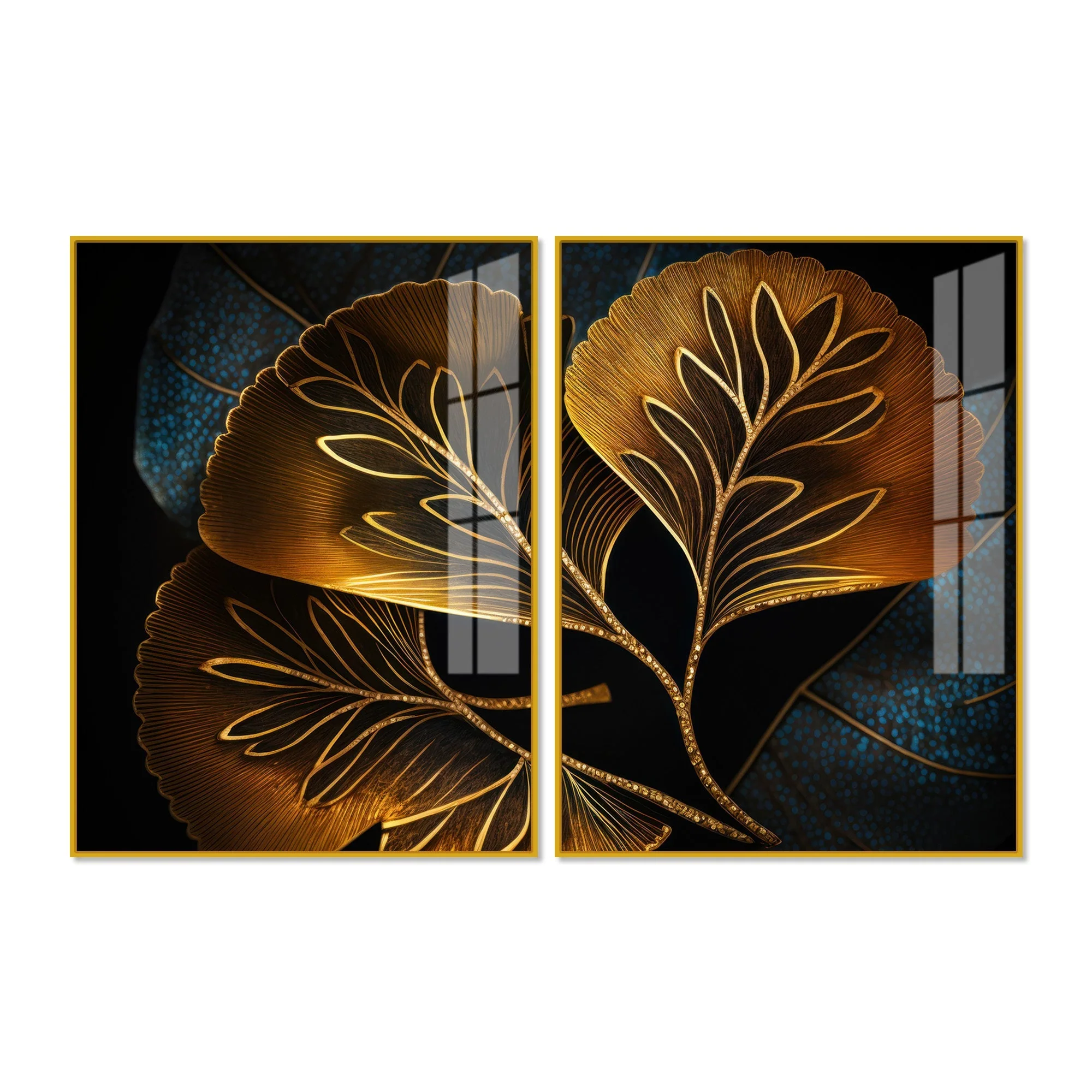 Beautiful Plant Acrylic Floating Wall Painting Set of 2 - Image 5