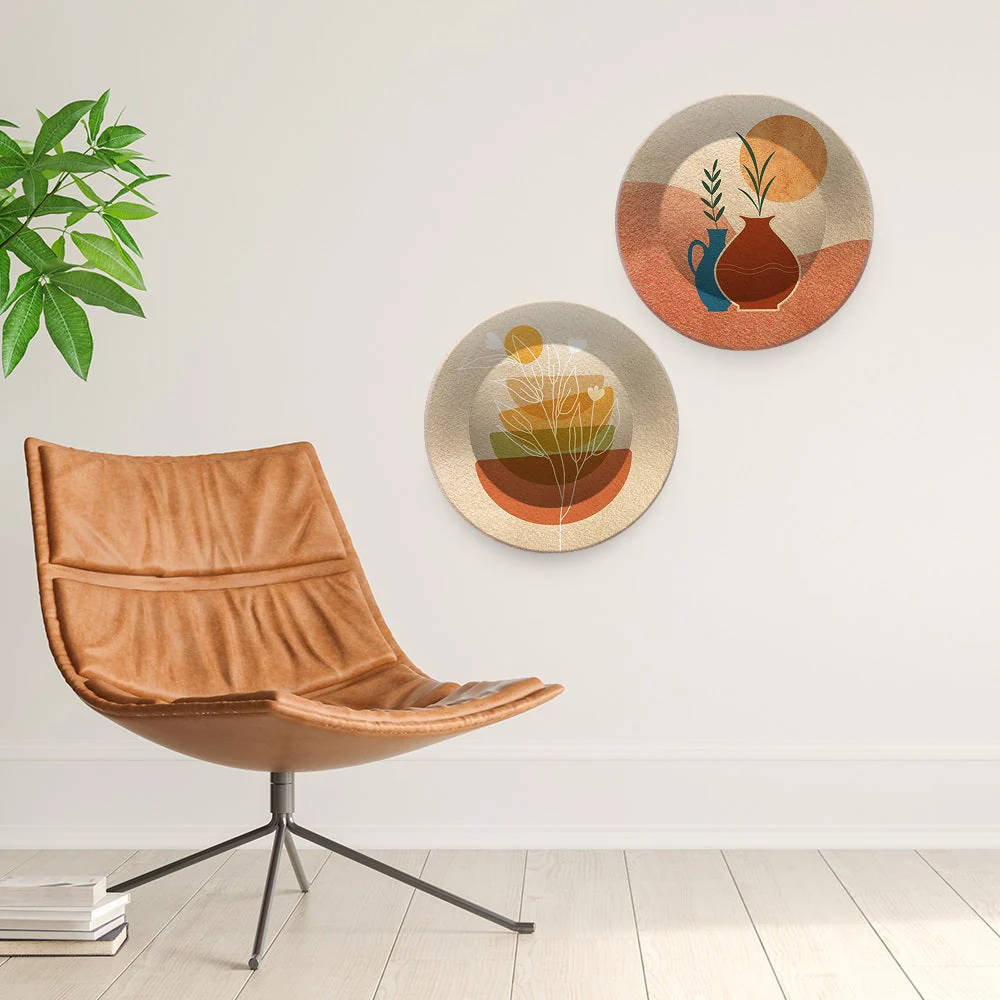 Beautiful Planter Art Wall Hanging Plates of Two Pieces - Image 3