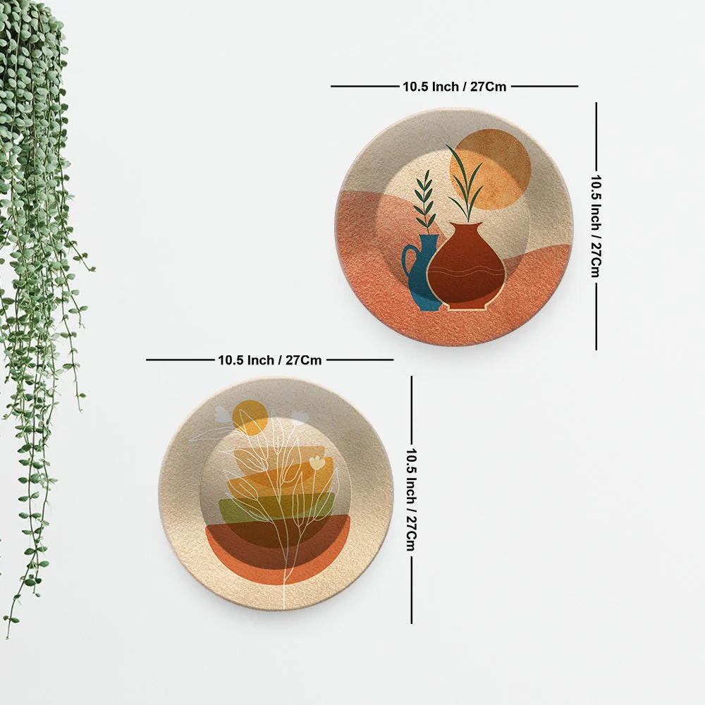 Beautiful Planter Art Wall Hanging Plates of Two Pieces - Image 6