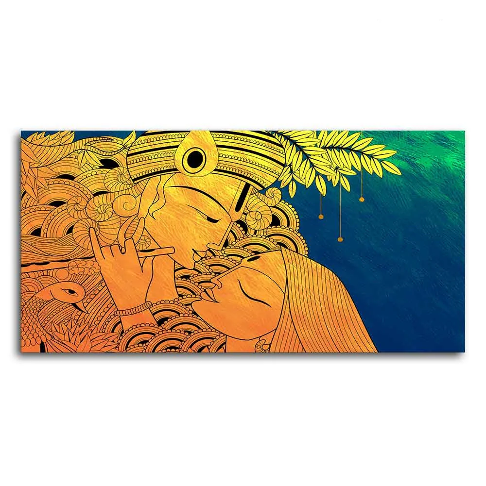Beautiful Radha Krishna Modern Art Wall Painting - Image 5