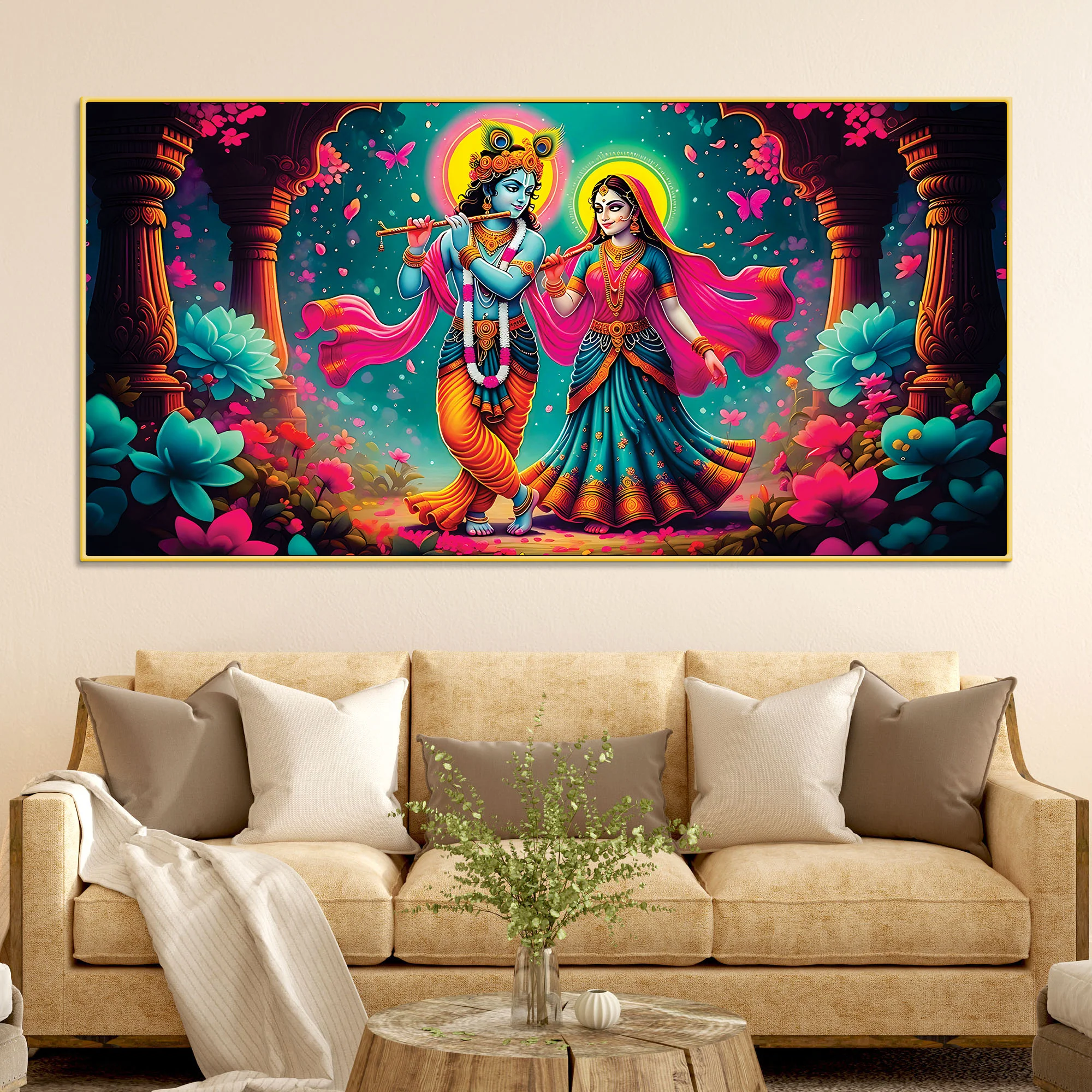 Beautiful Radha Krishna Painting for Spiritual Home Décor - Image 2